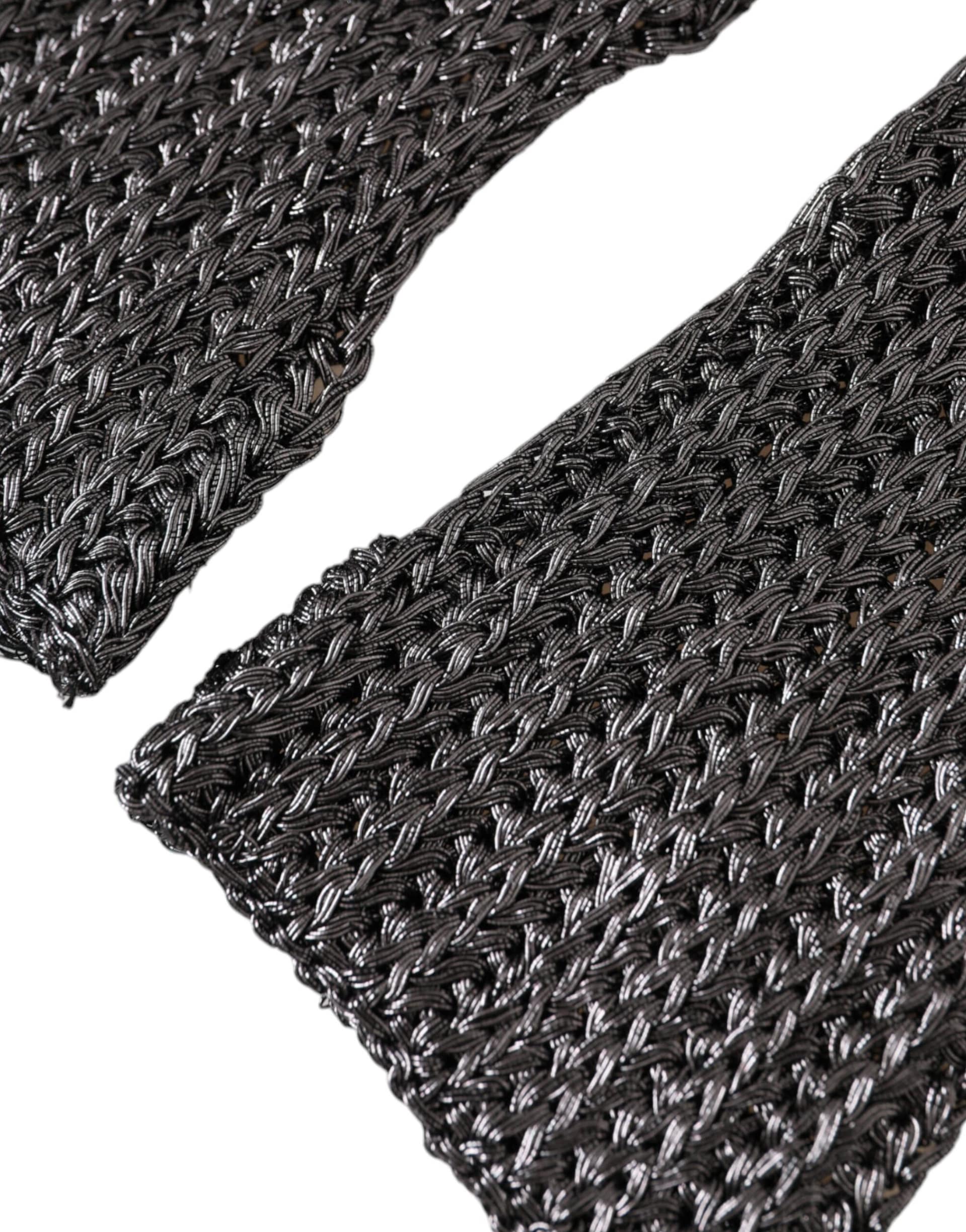 Dolce & Gabbana Gray Viscose Knitted Finger Less Gloves - Image 3