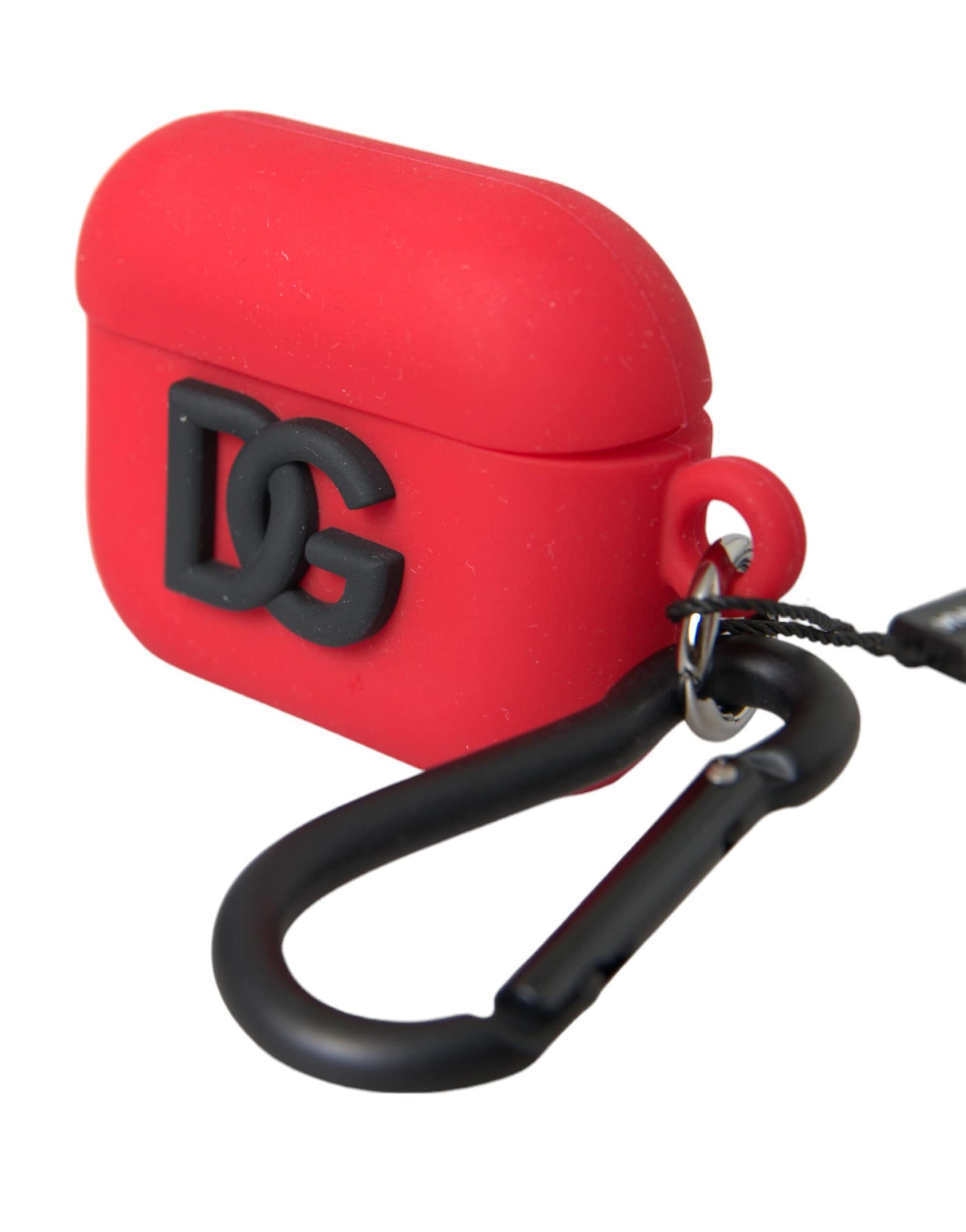 Dolce & Gabbana Red Silicone Rubber Logo Embossed Airpods Case - Image 2