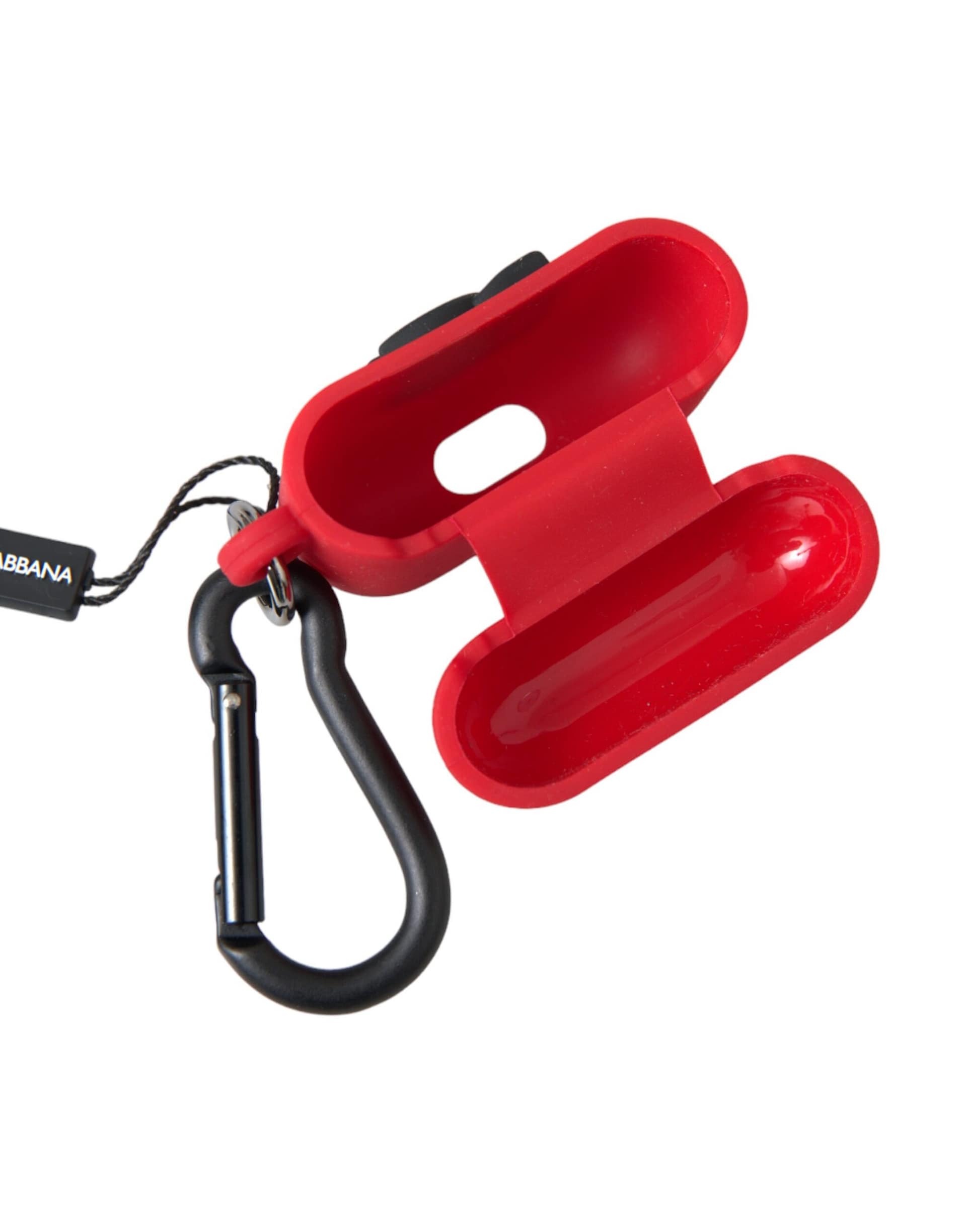 Dolce & Gabbana Red Silicone Rubber Logo Embossed Airpods Case - Image 3