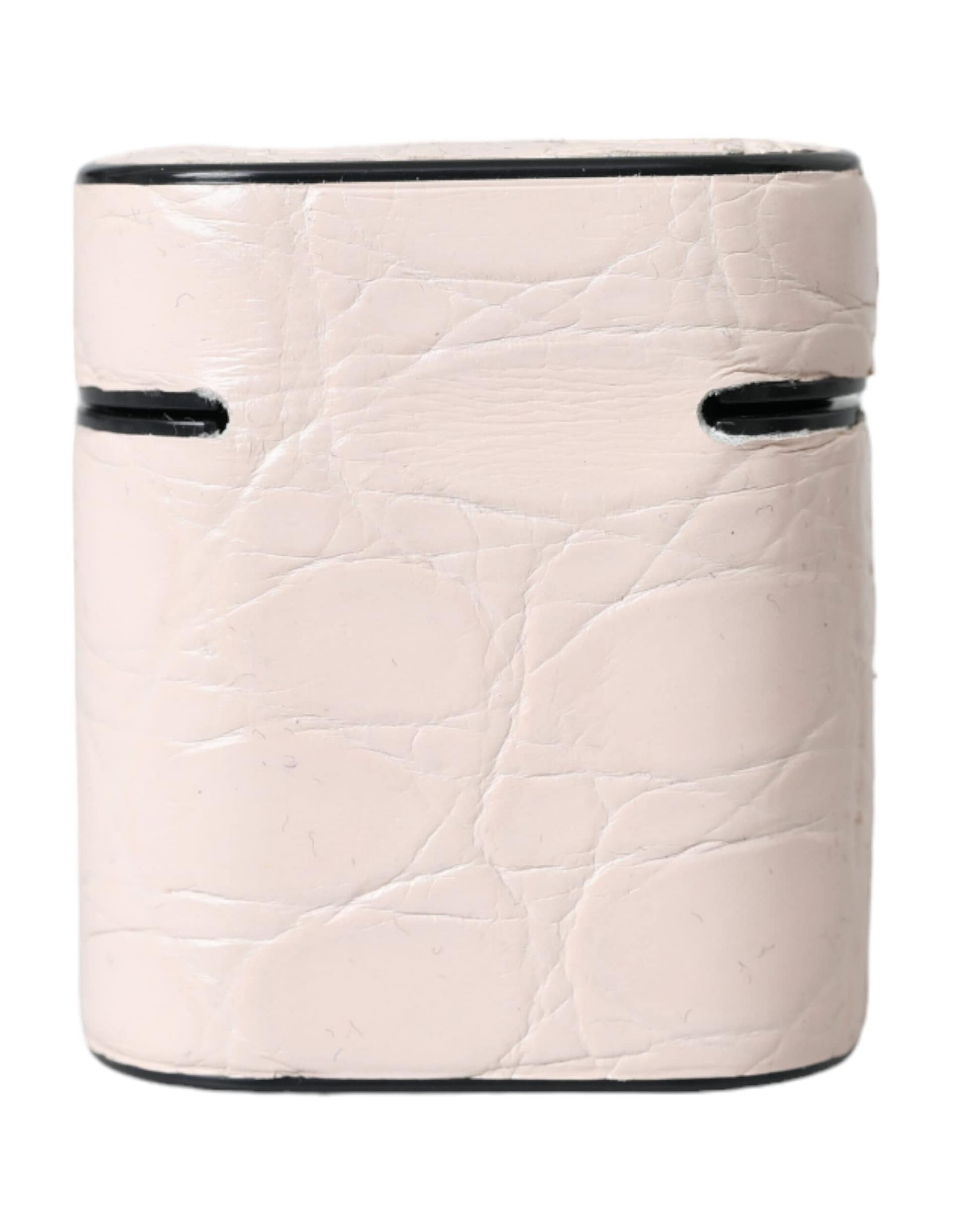 Dolce & Gabbana Light Pink Leather Metal Logo Plaque Airpods Case - Image 4