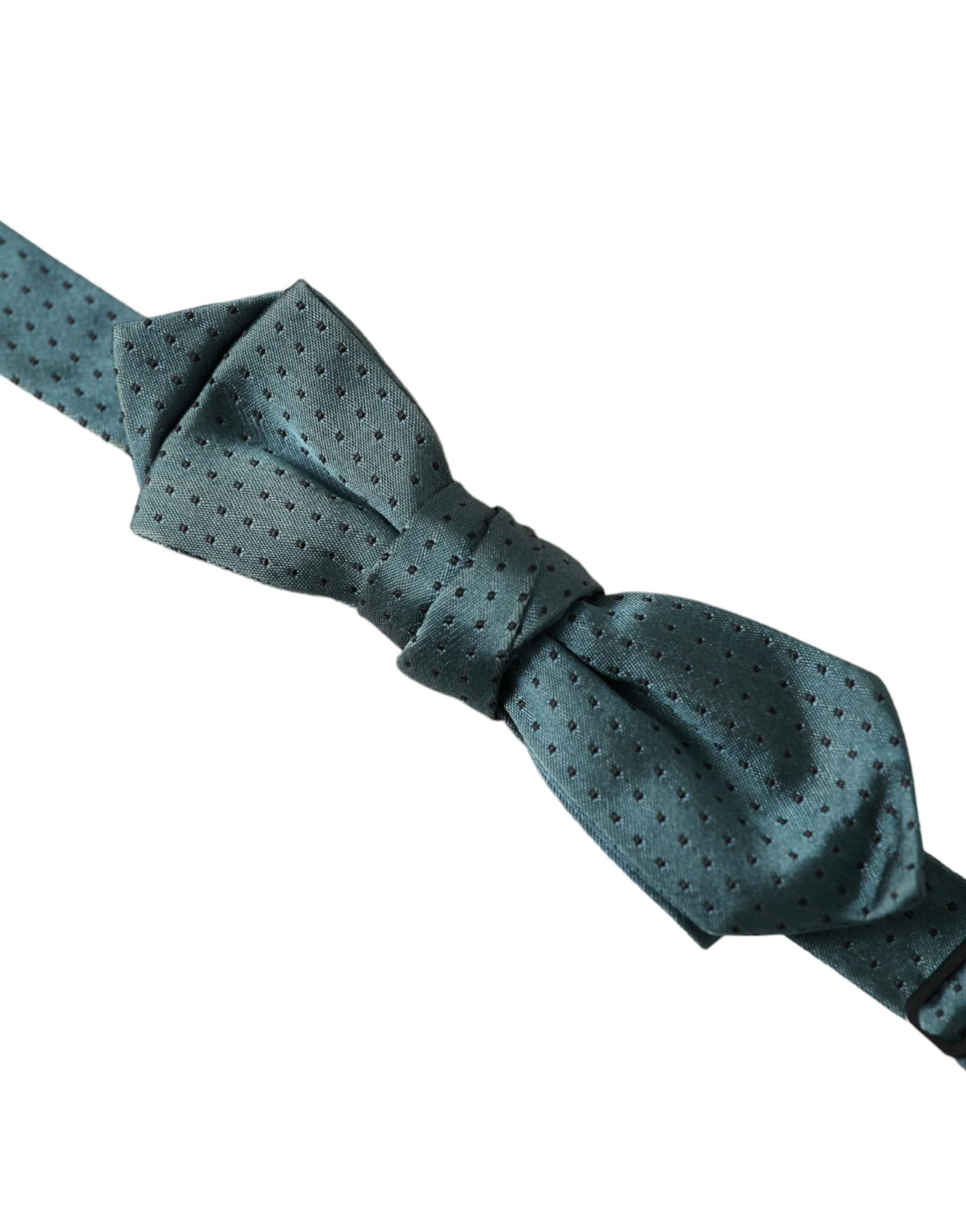 Dolce & Gabbana Green Silk Fantasy Adjustable Neck Men Papillon Bow Tie - Image 3