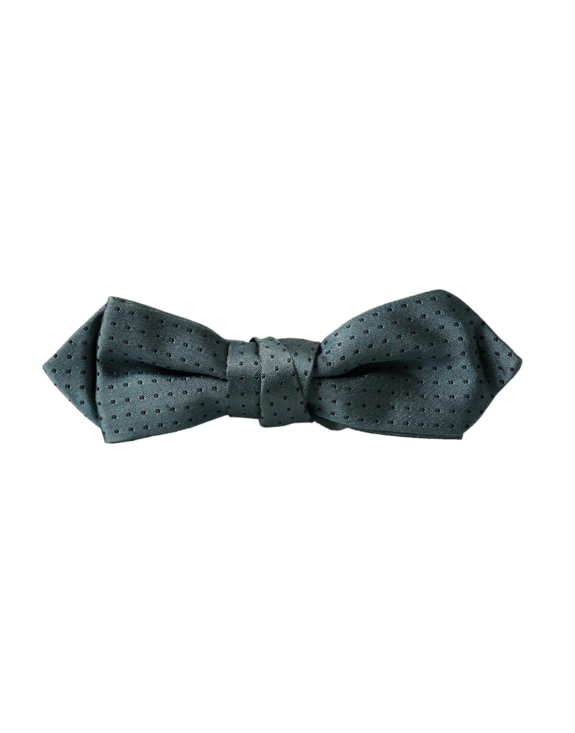 Dolce & Gabbana Green Silk Fantasy Adjustable Neck Men Papillon Bow Tie - Image 6