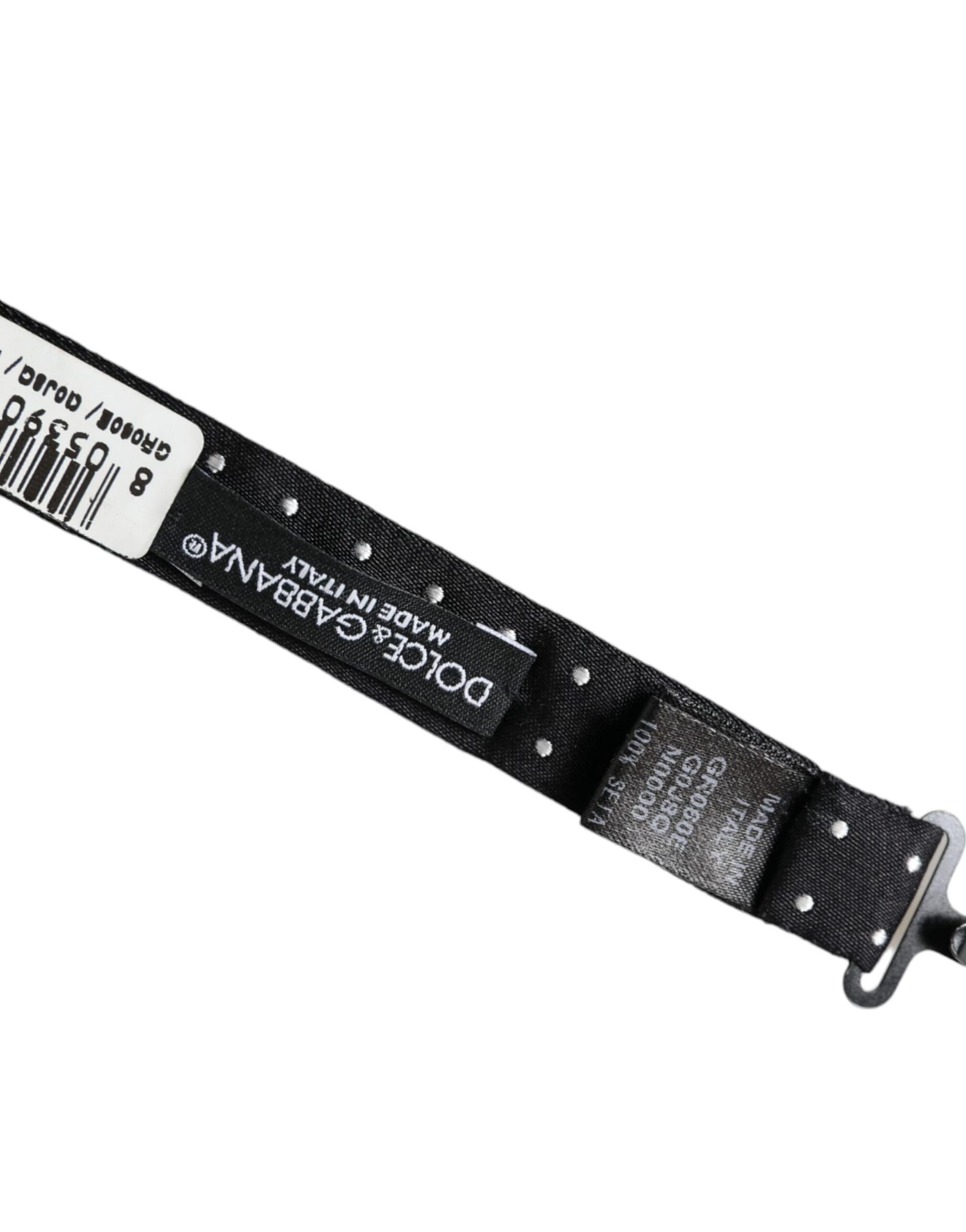 Dolce & Gabbana Black Silk Polka Dot Adjustable Neck Men Papillon Bow Tie - Image 4