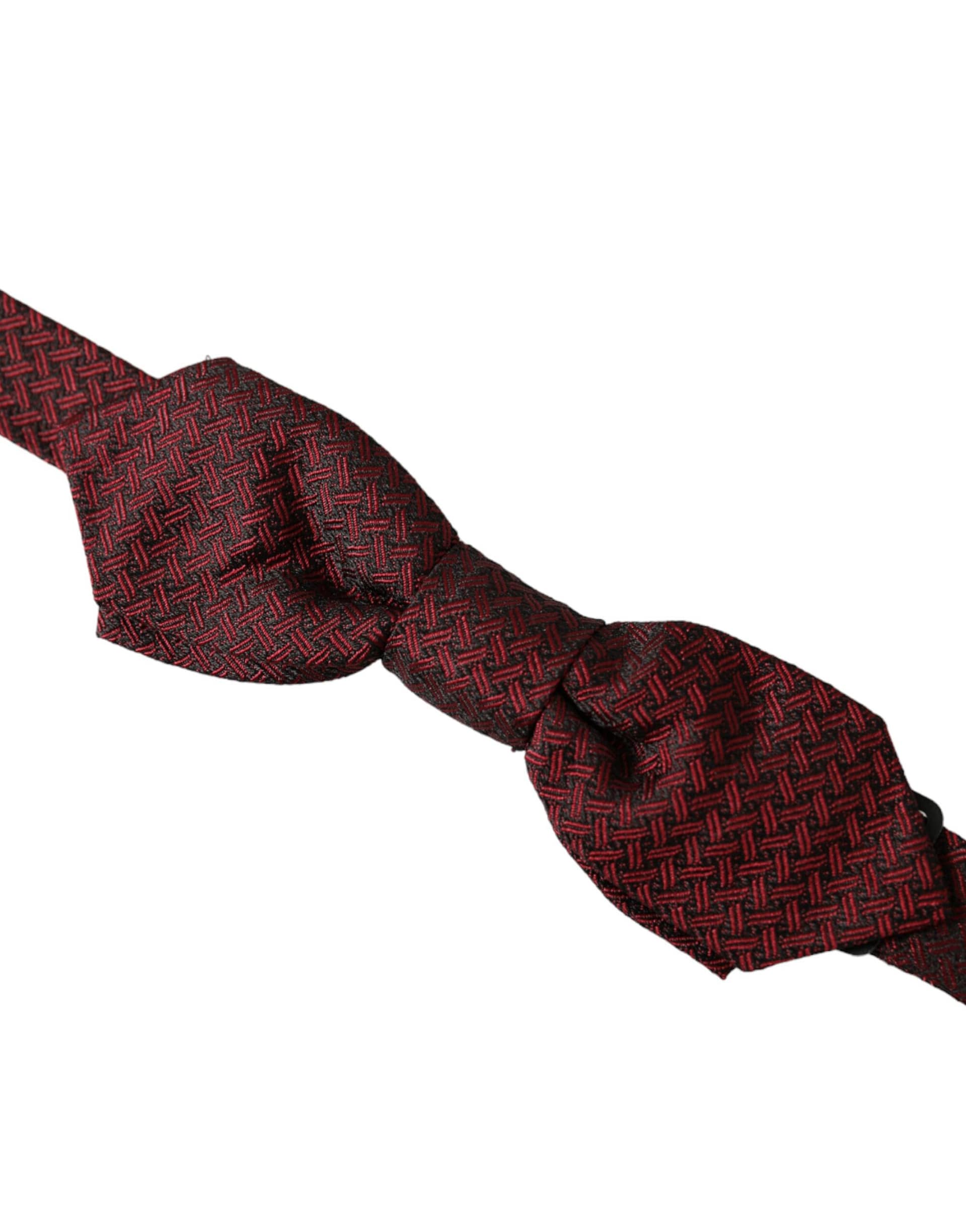 Dolce & Gabbana Red Silk Fantasy Adjustable Neck Men Bow Tie - Image 3