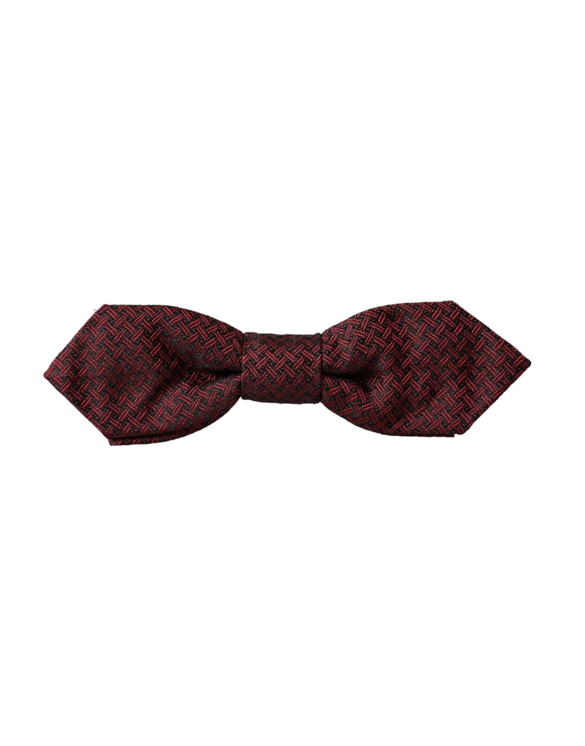 Dolce & Gabbana Red Silk Fantasy Adjustable Neck Men Bow Tie - Image 4