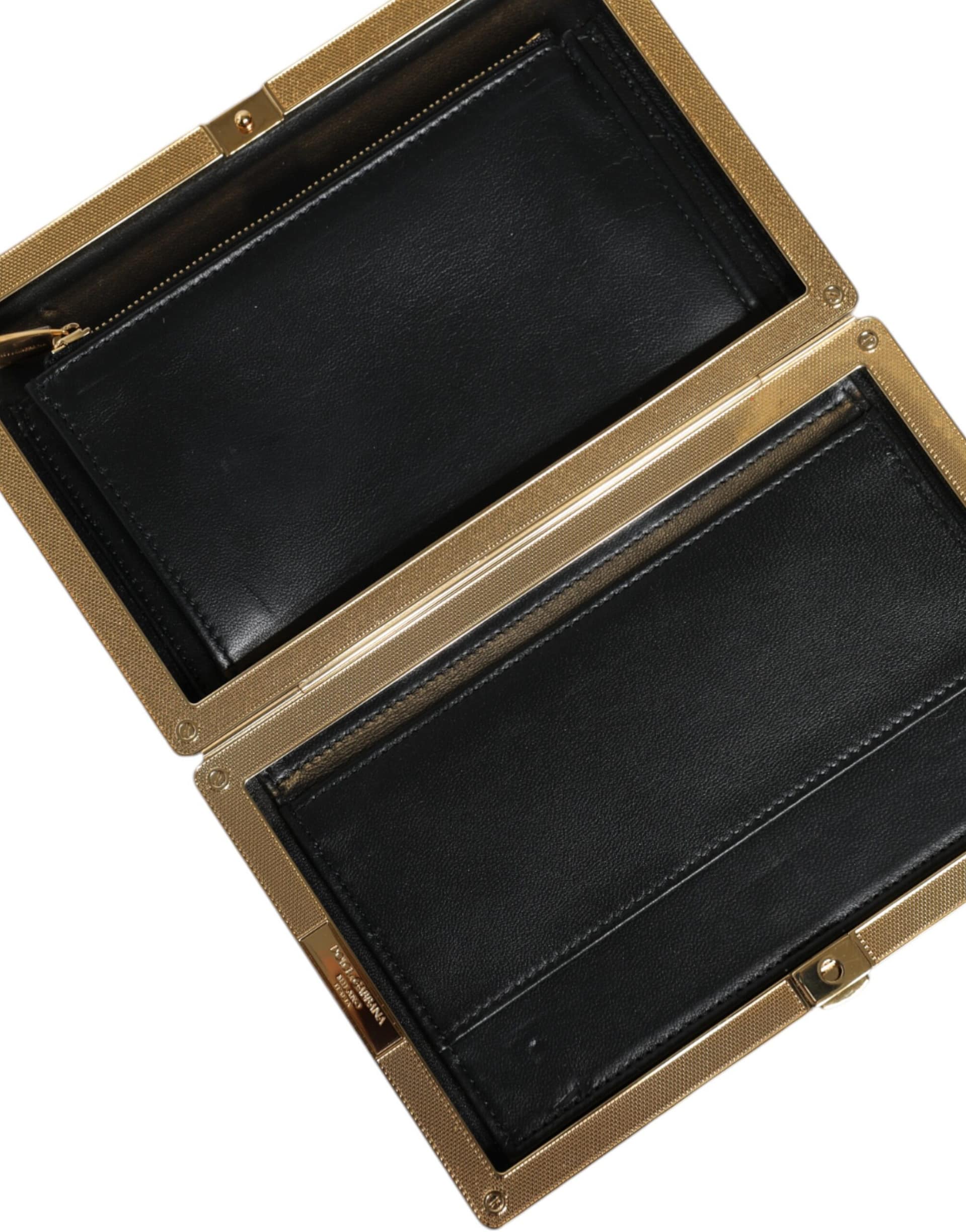 Dolce & Gabbana Multicolor Floral Gold Frame Clutch Evening Purse Bag - Image 6