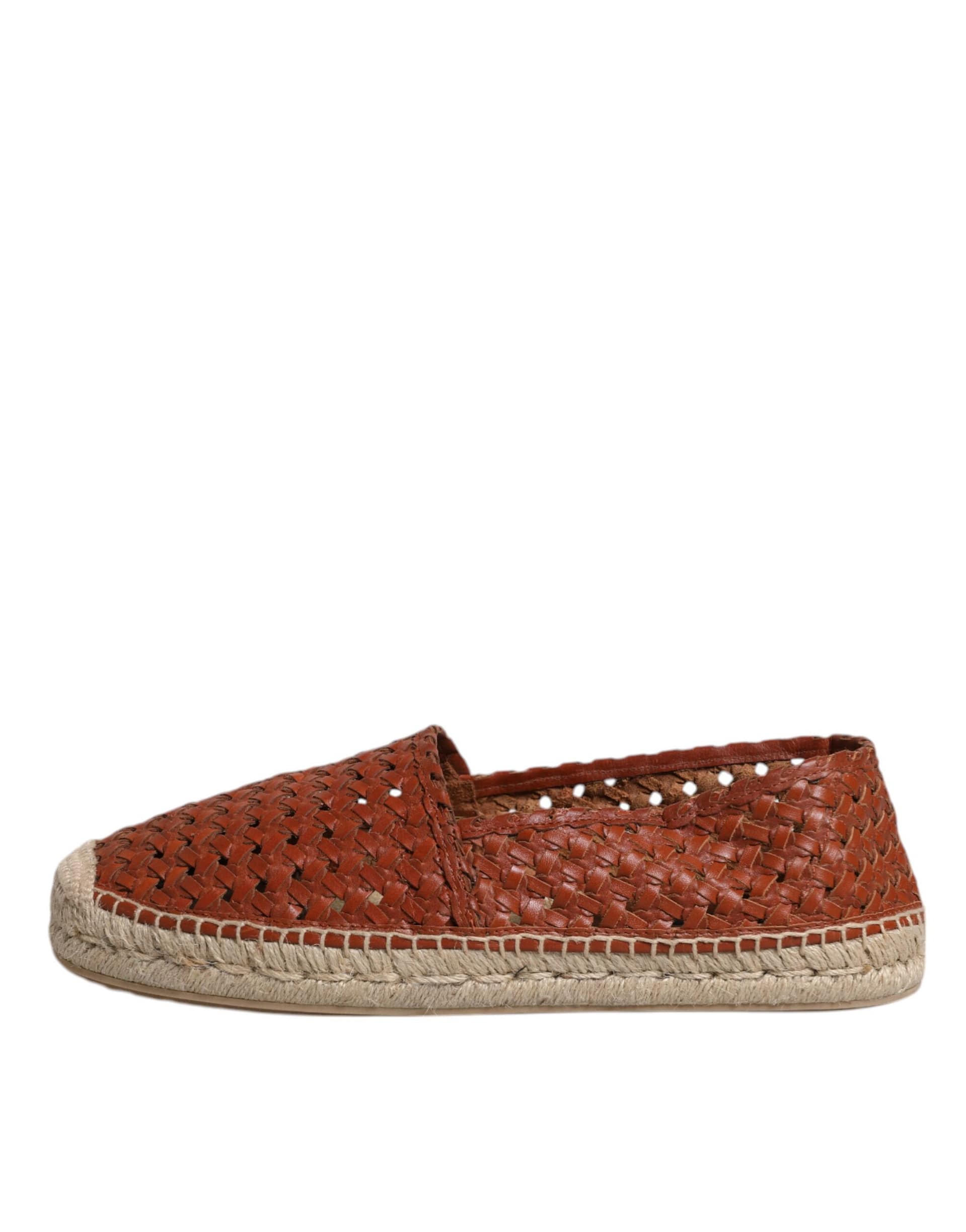 Dolce & Gabbana Maroon Woven Leather Men Espadrille Shoes - Image 6
