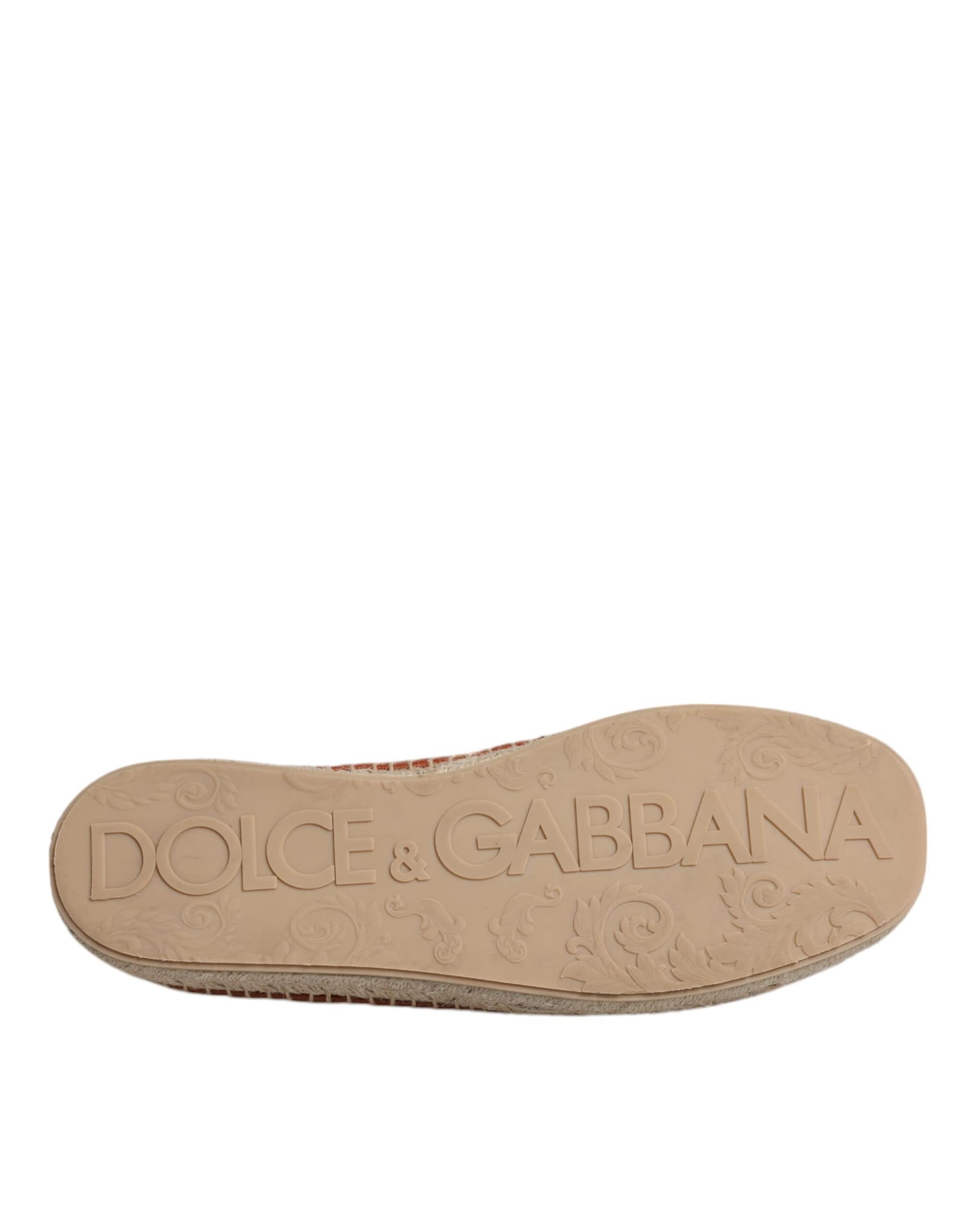 Dolce & Gabbana Maroon Woven Leather Men Espadrille Shoes - Image 8