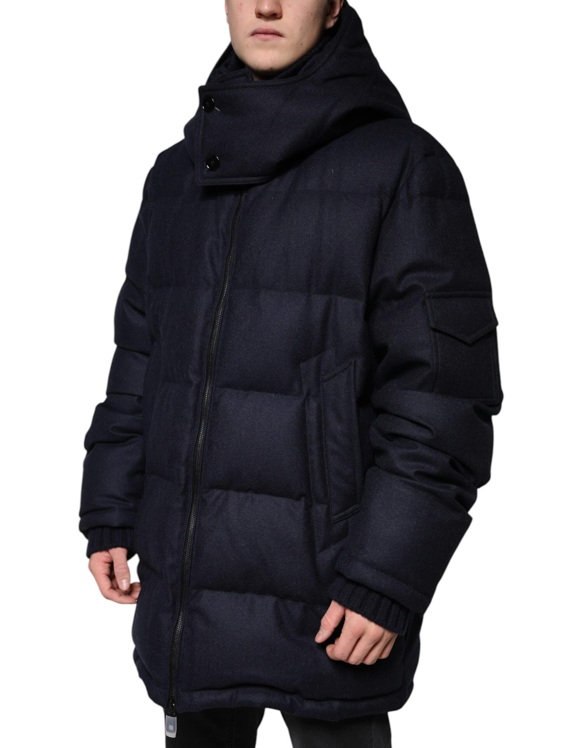 Dolce & Gabbana Black Nylon Hooded Puffer Men Coat Jacket - Image 3