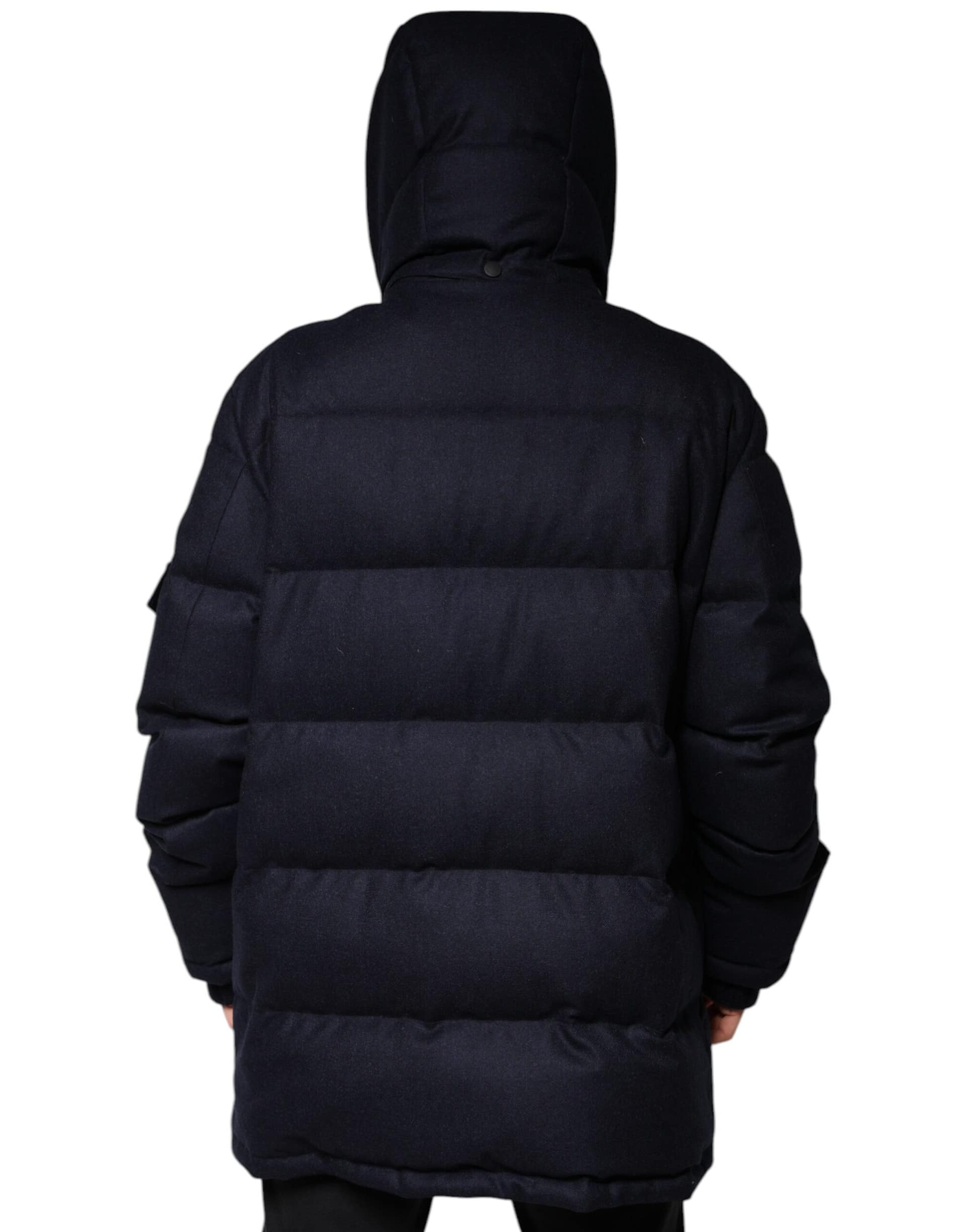 Dolce & Gabbana Black Nylon Hooded Puffer Men Coat Jacket - Image 4
