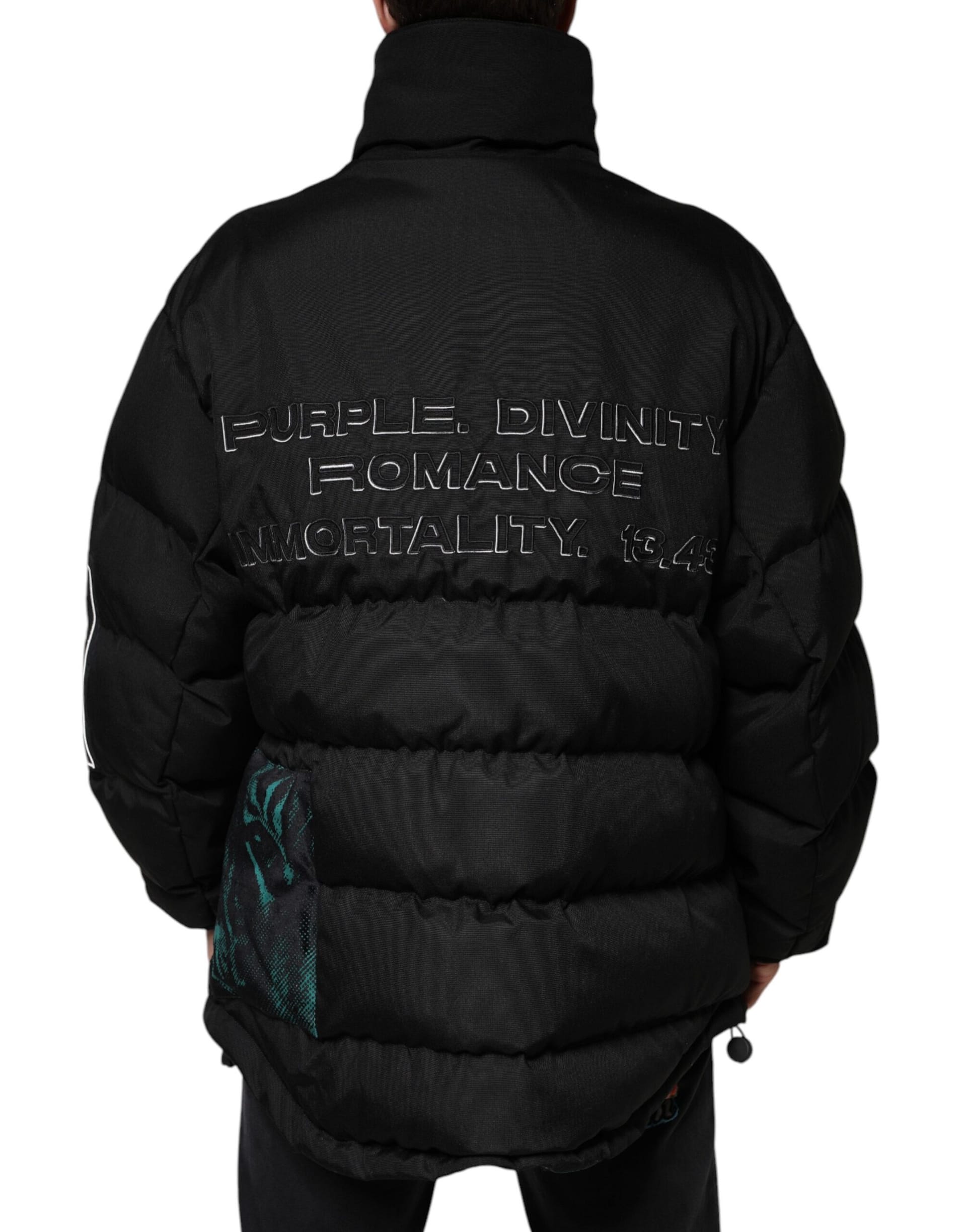 Dolce & Gabbana Black Nylon Puffer Men Full Zip Jacket - Image 4