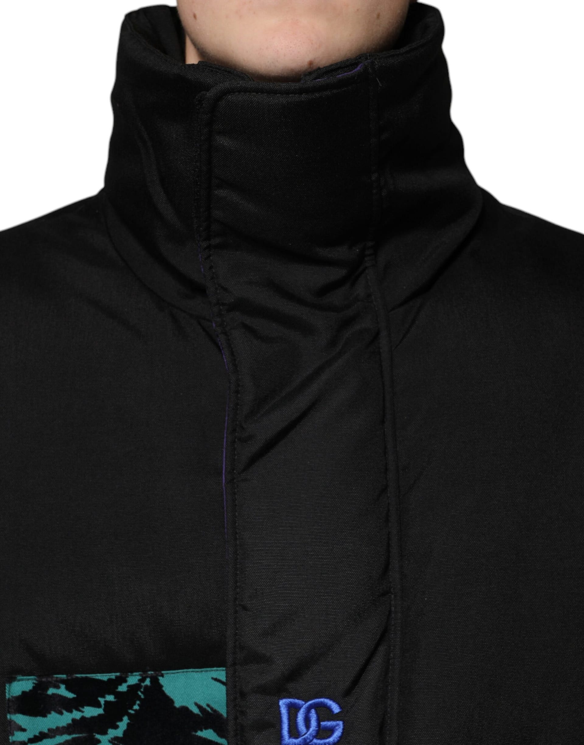Dolce & Gabbana Black Nylon Puffer Men Full Zip Jacket - Image 5