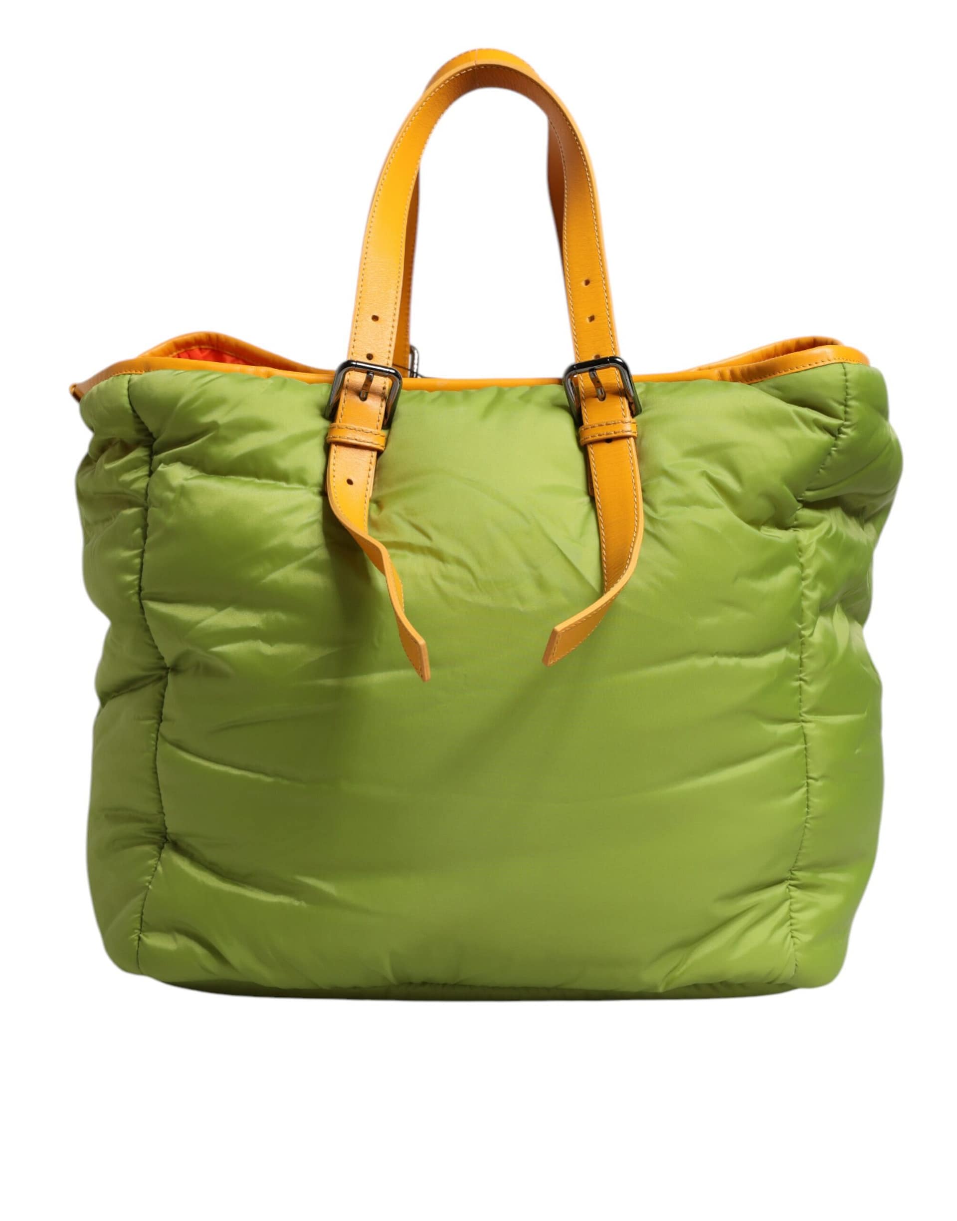 Dolce & Gabbana Green Nylon Padded Logo Plaque Tote Crossbody Bag - Image 4