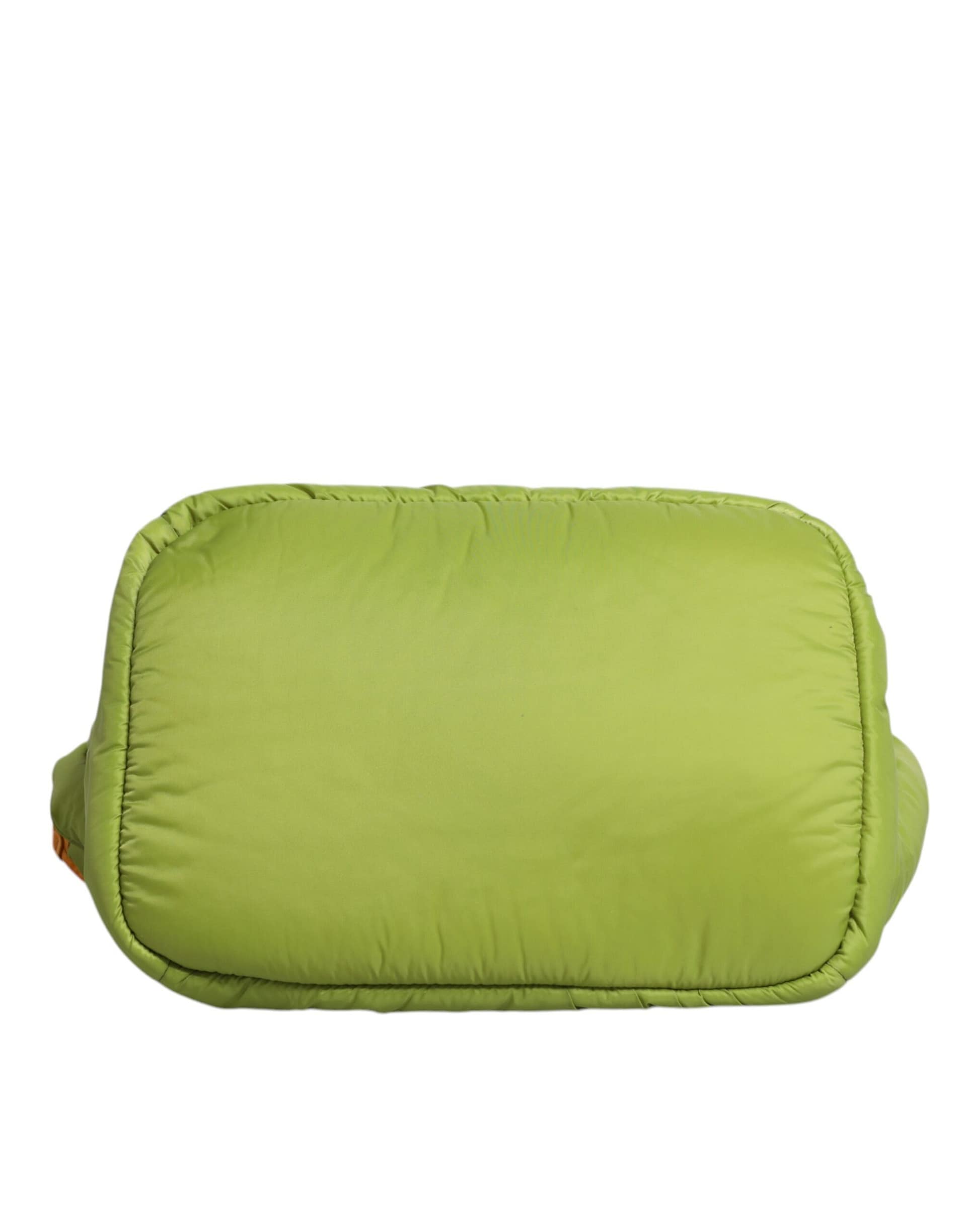 Dolce & Gabbana Green Nylon Padded Logo Plaque Tote Crossbody Bag - Image 6