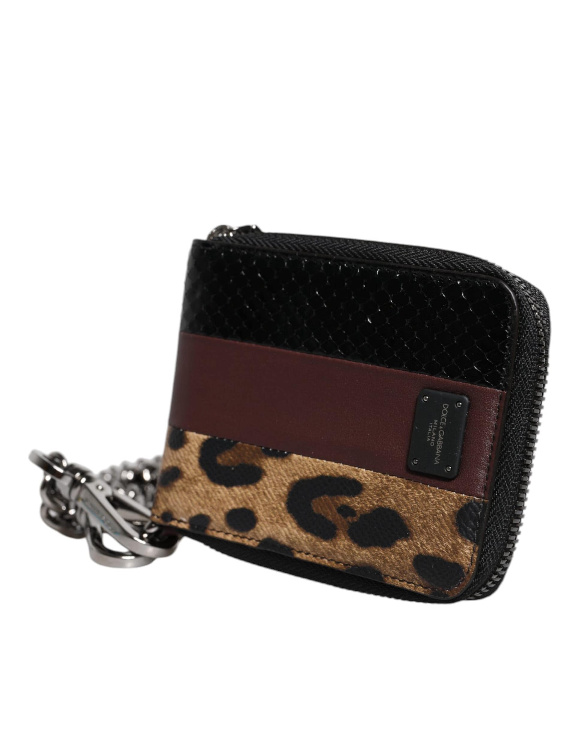 Dolce & Gabbana Multicolor Leopard Leather DG Bifold Card Holder Wallet - Image 3