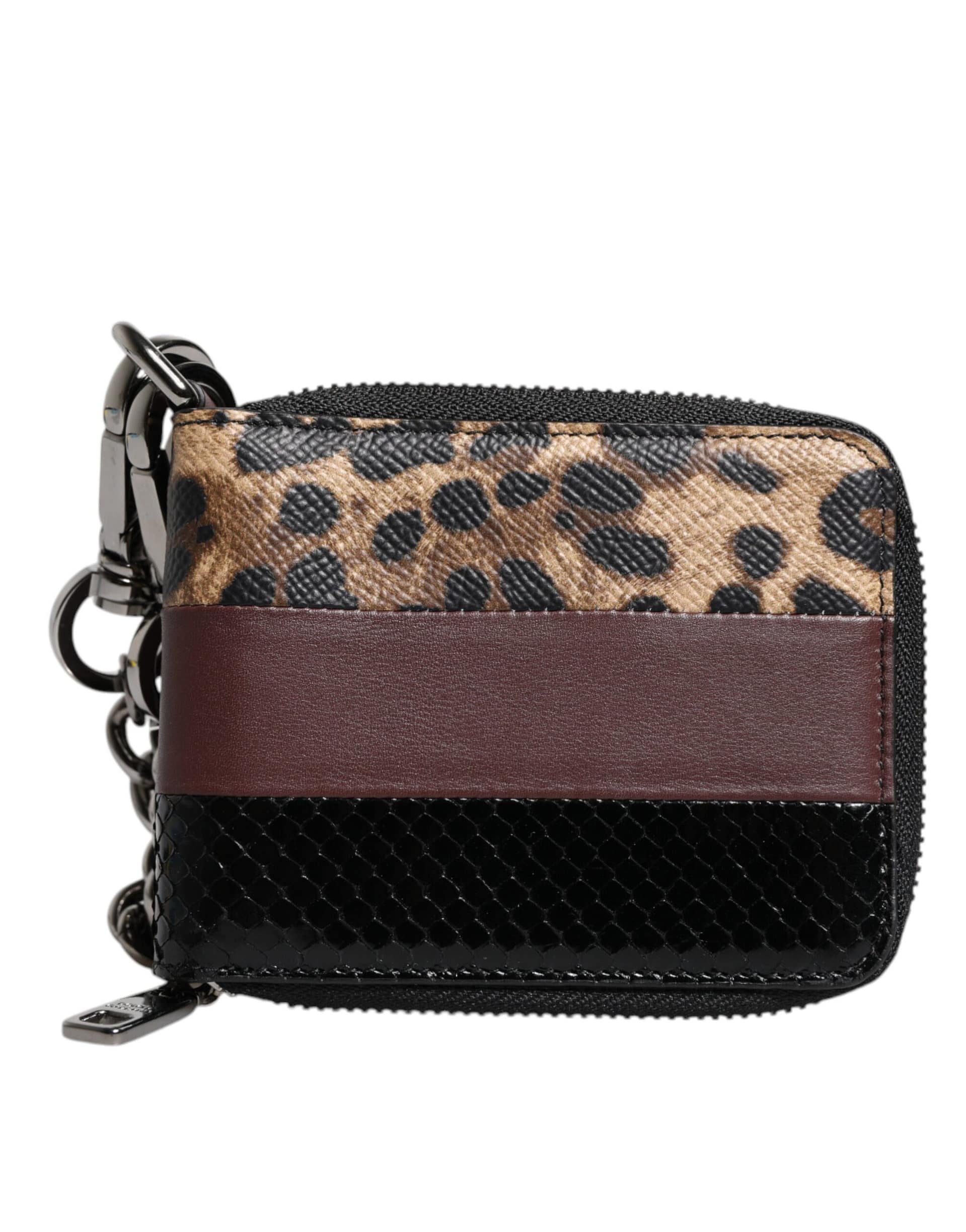 Dolce & Gabbana Multicolor Leopard Leather DG Bifold Card Holder Wallet - Image 4