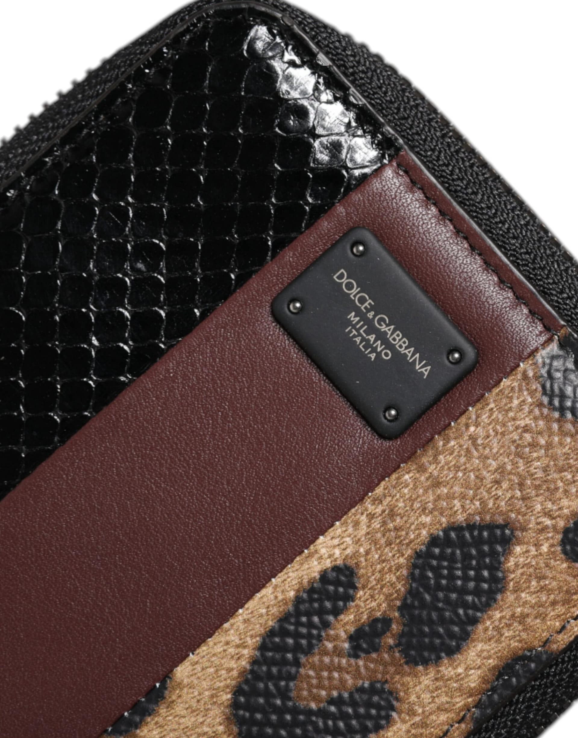 Dolce & Gabbana Multicolor Leopard Leather DG Bifold Card Holder Wallet - Image 6