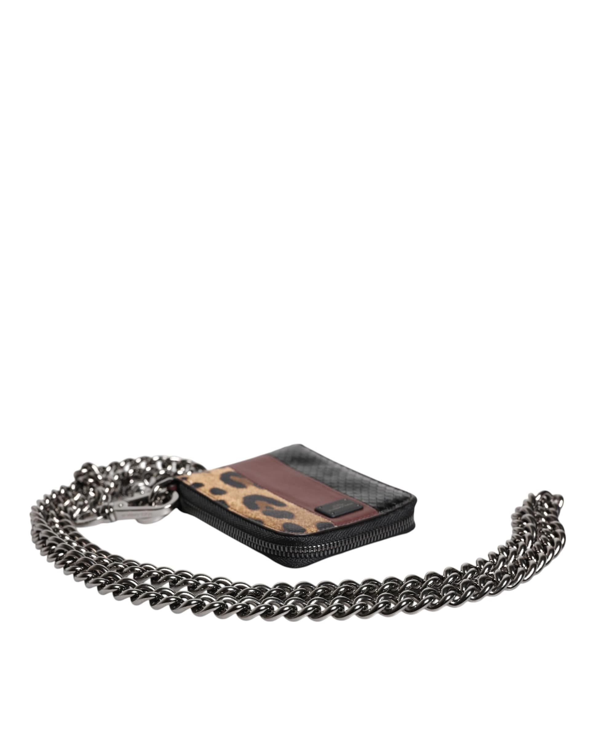 Dolce & Gabbana Multicolor Leopard Leather DG Bifold Card Holder Wallet - Image 7