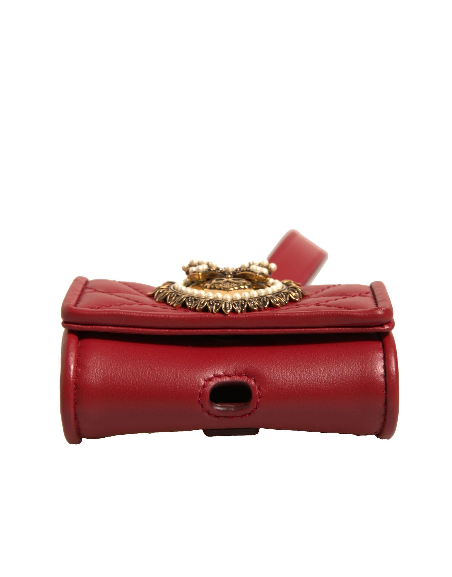 Dolce & Gabbana Black Leather Devotion Heart Strap Airpod Case - Image 6