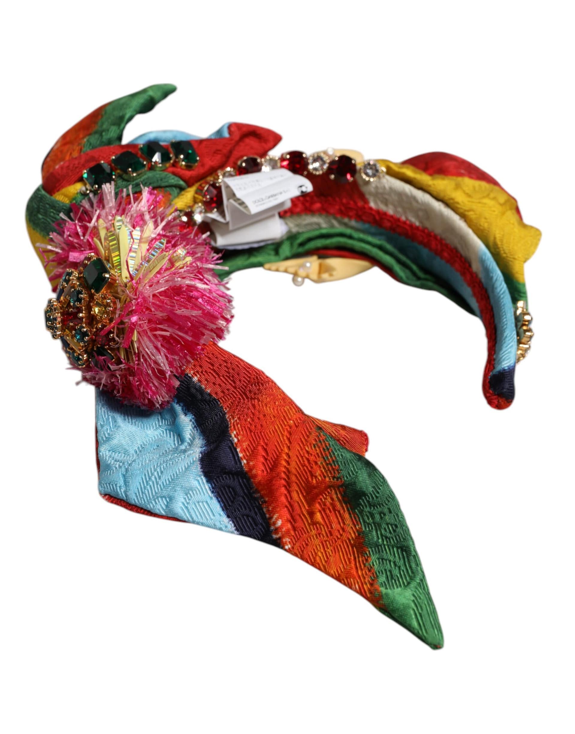 Dolce & Gabbana Multicolor Floral Crystal Embellished Diadem Headband - Image 6