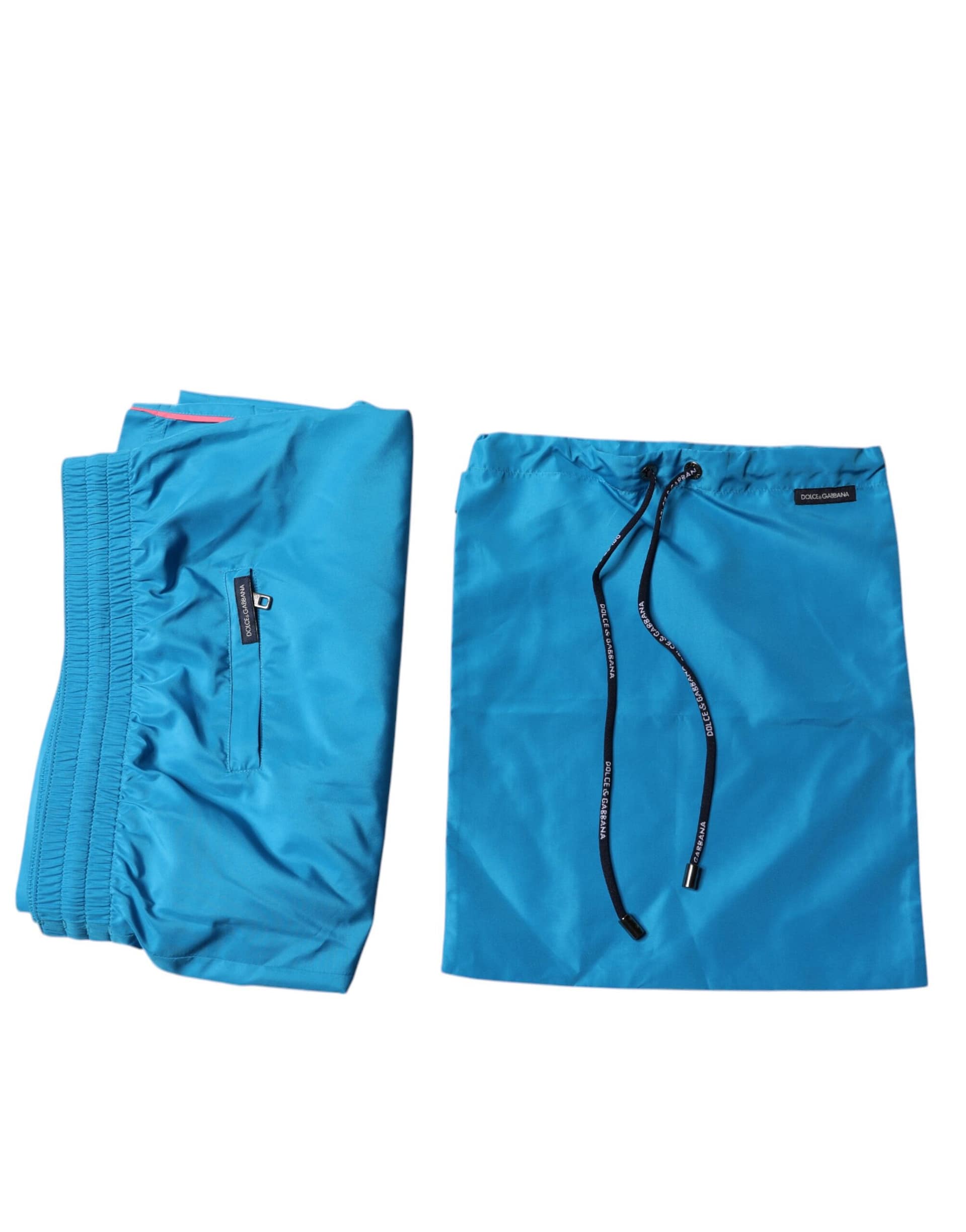 Dolce & Gabbana Turquoise Logo Beachwear Shorts 2Pc Swimwear - Image 6
