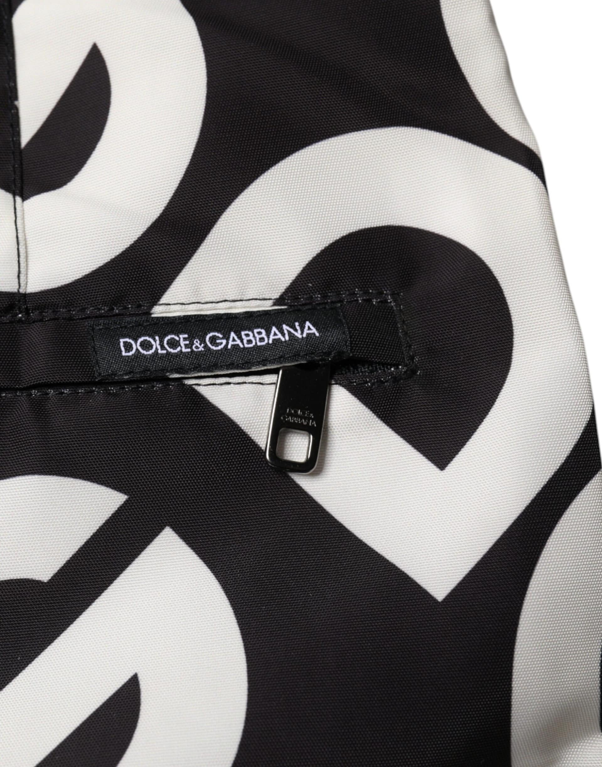 Dolce & Gabbana Black White Logo Beachwear Shorts Swimwear - Image 4