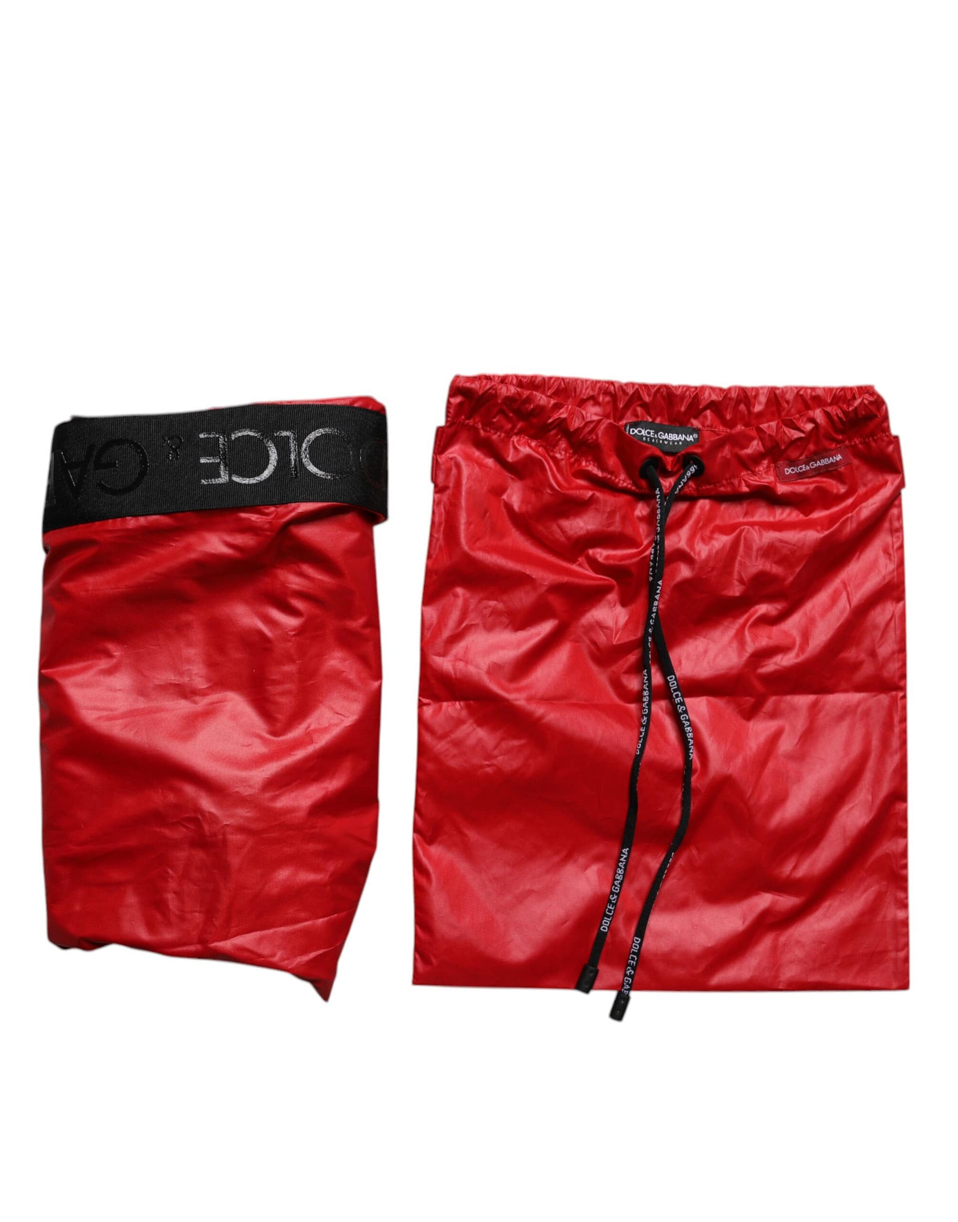 Dolce & Gabbana Red Polyester Beachwear Shorts 2Pc Swimwear - Image 6