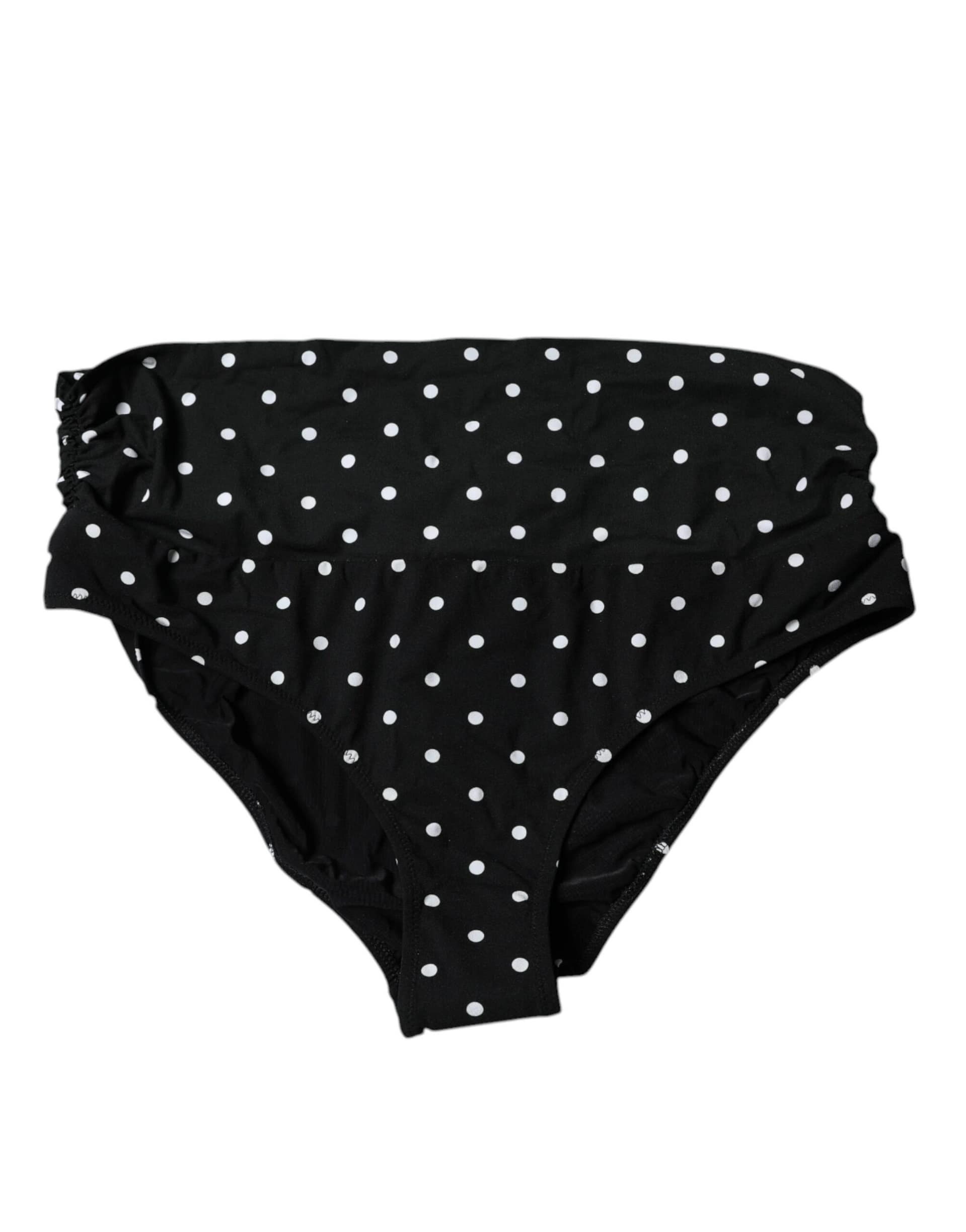 Dolce & Gabbana Black Polka Dot Swimsuit Bikini Bottom Swimwear - Image 2