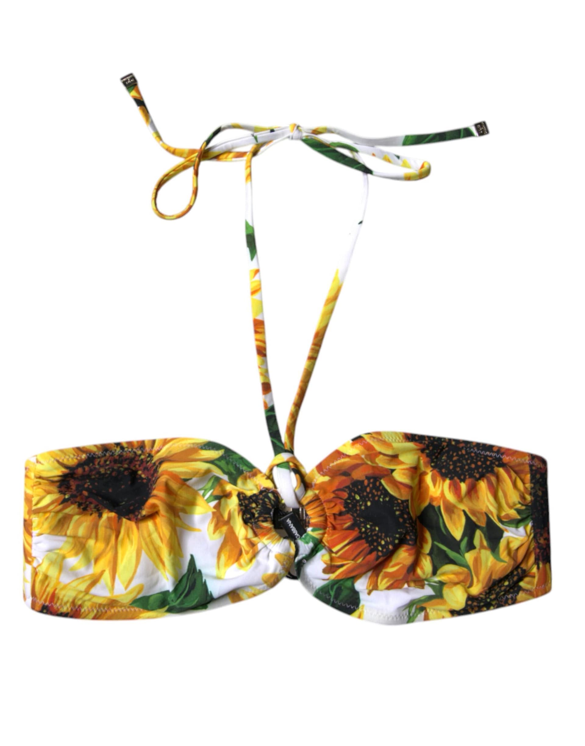 Dolce & Gabbana Multicolor Floral Halter Beachwear Bikini Top Swimwear - Image 2