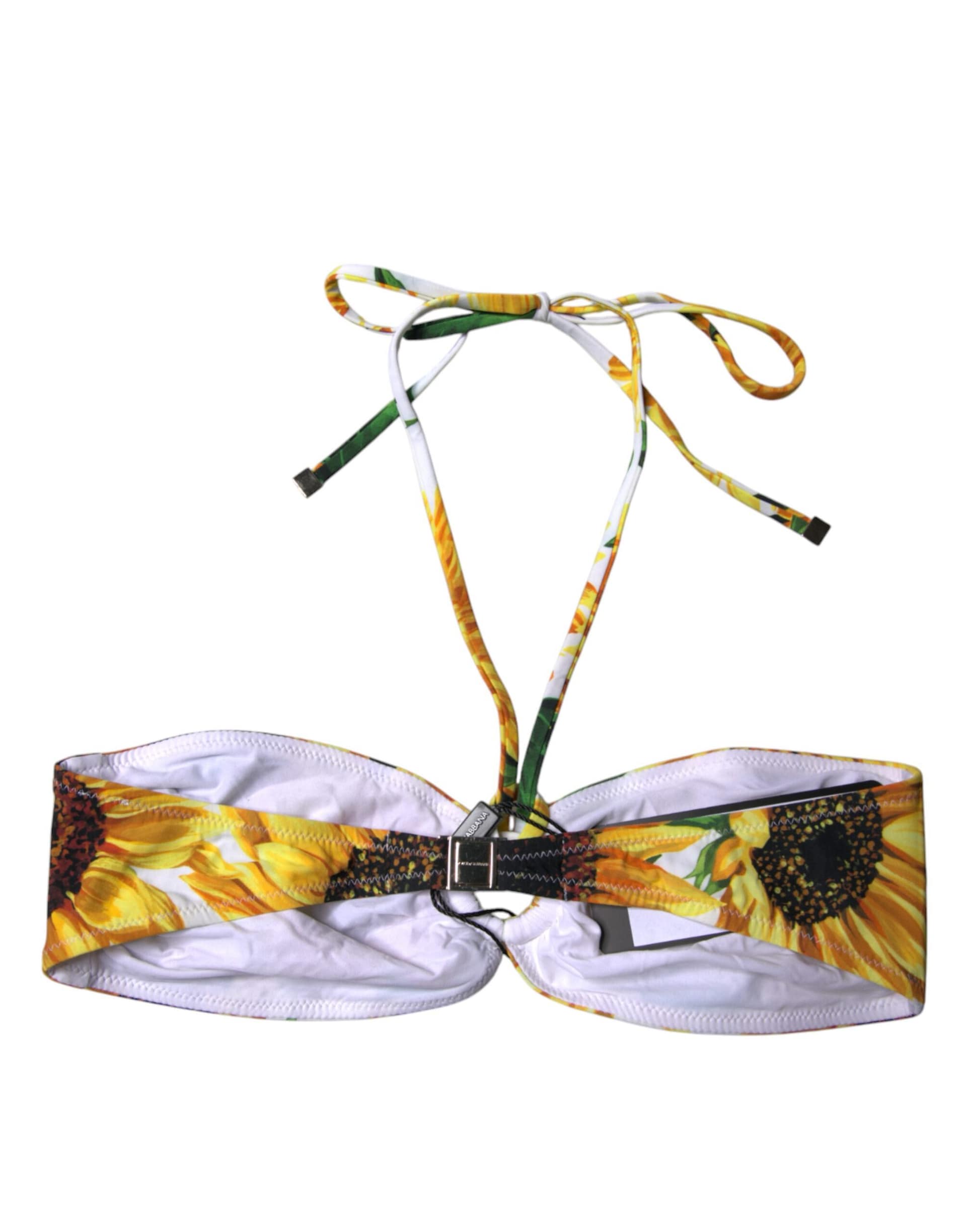 Dolce & Gabbana Multicolor Floral Halter Beachwear Bikini Top Swimwear - Image 4