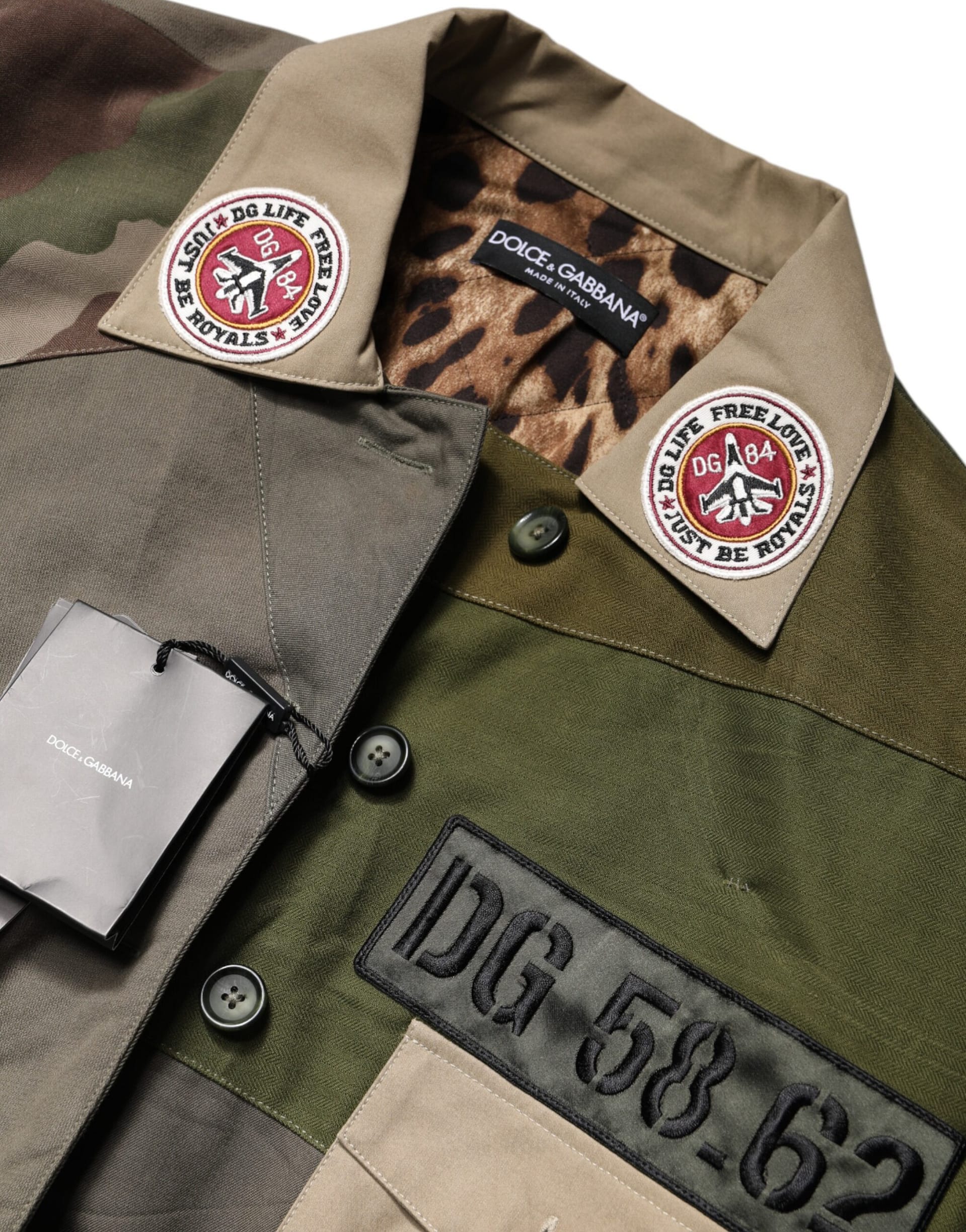 Dolce & Gabbana Military Green Cotton Button Down Jacket - Image 8