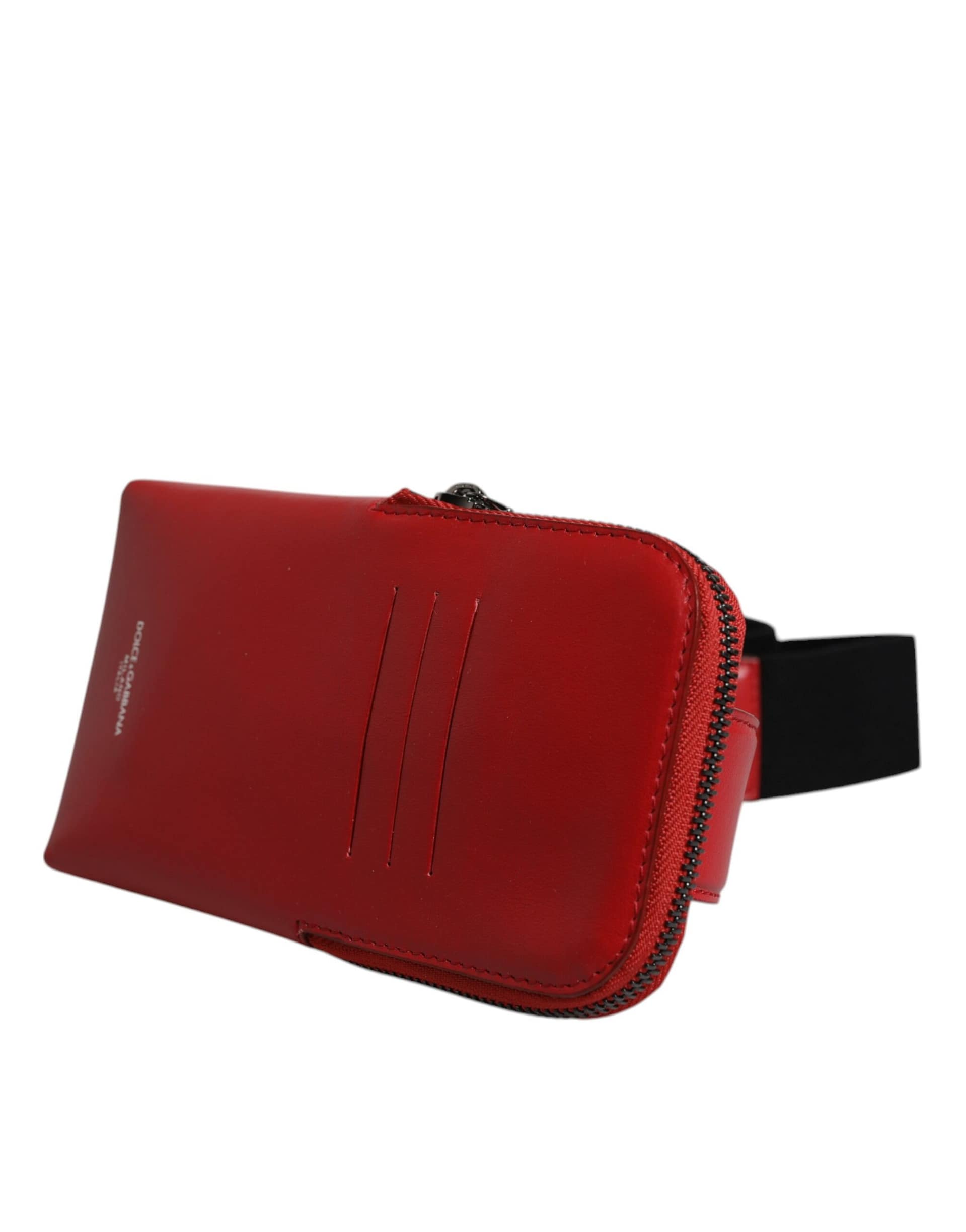Dolce & Gabbana Red Calfskin Logo Purse Phone Belt Waist Bag - Image 3