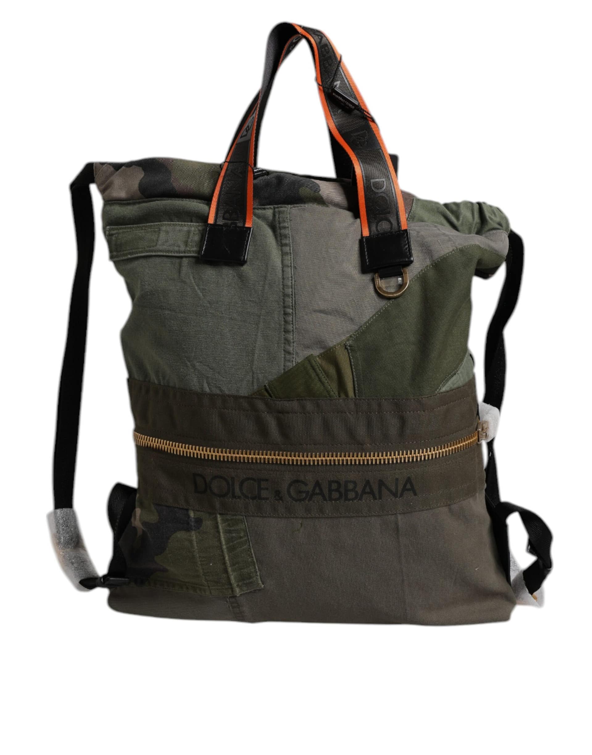 Dolce & Gabbana Military Green Patchwork Rucksack Backpack Bag - Image 2