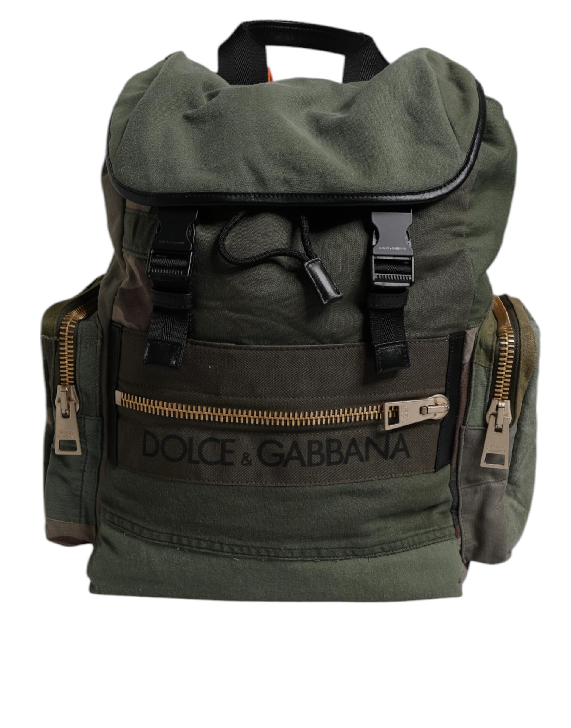 Dolce & Gabbana Military Green Patchwork Travel Backpack Bag - Image 6