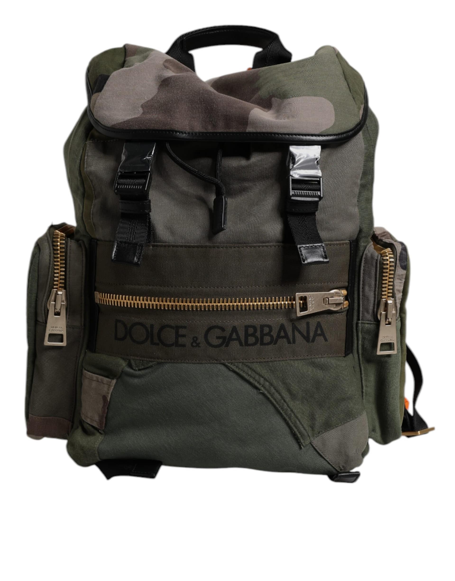 Dolce & Gabbana Military Green Patchwork Travel Backpack Bag - Image 6