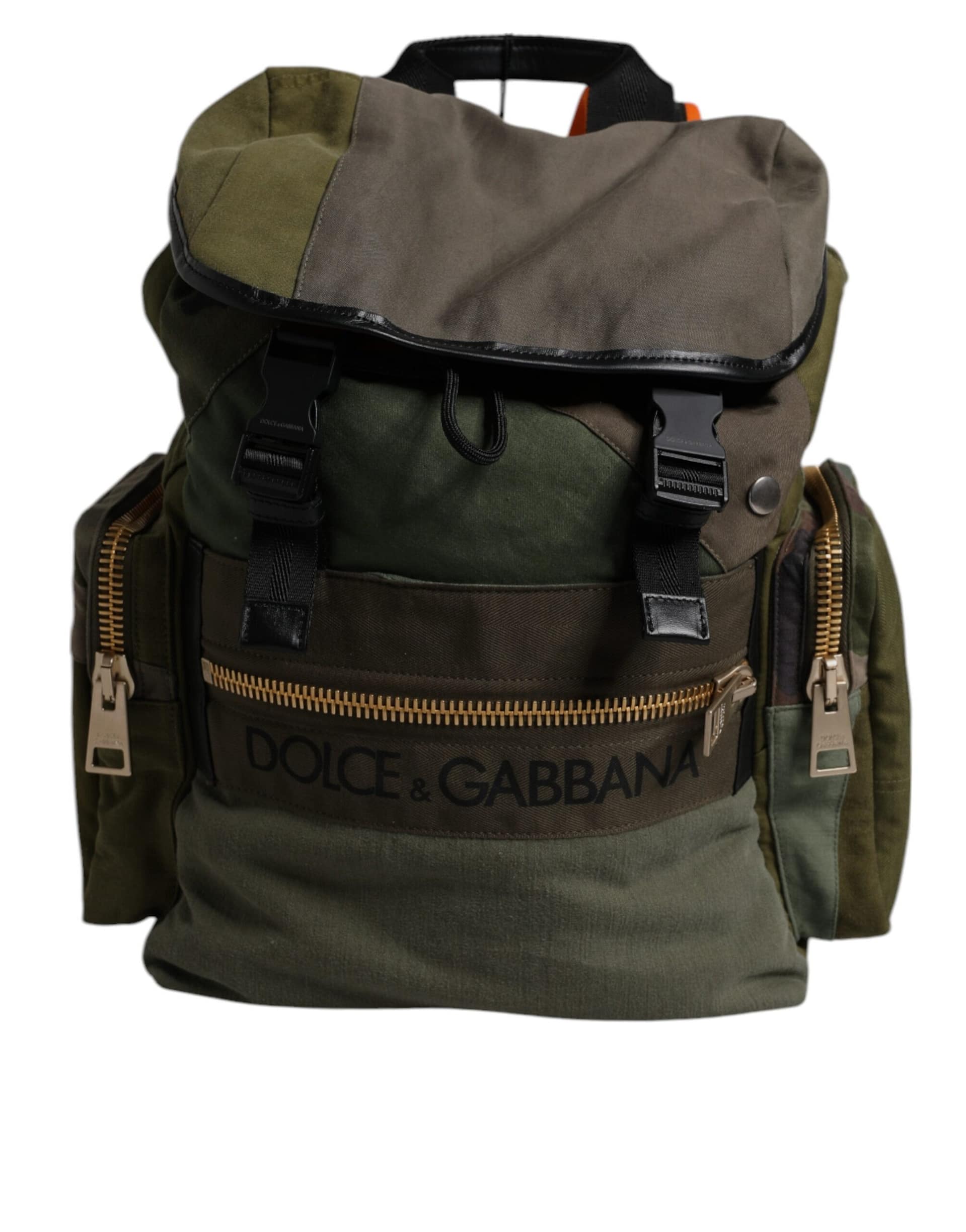 Dolce & Gabbana Military Green Patchwork Travel Backpack Bag - Image 6