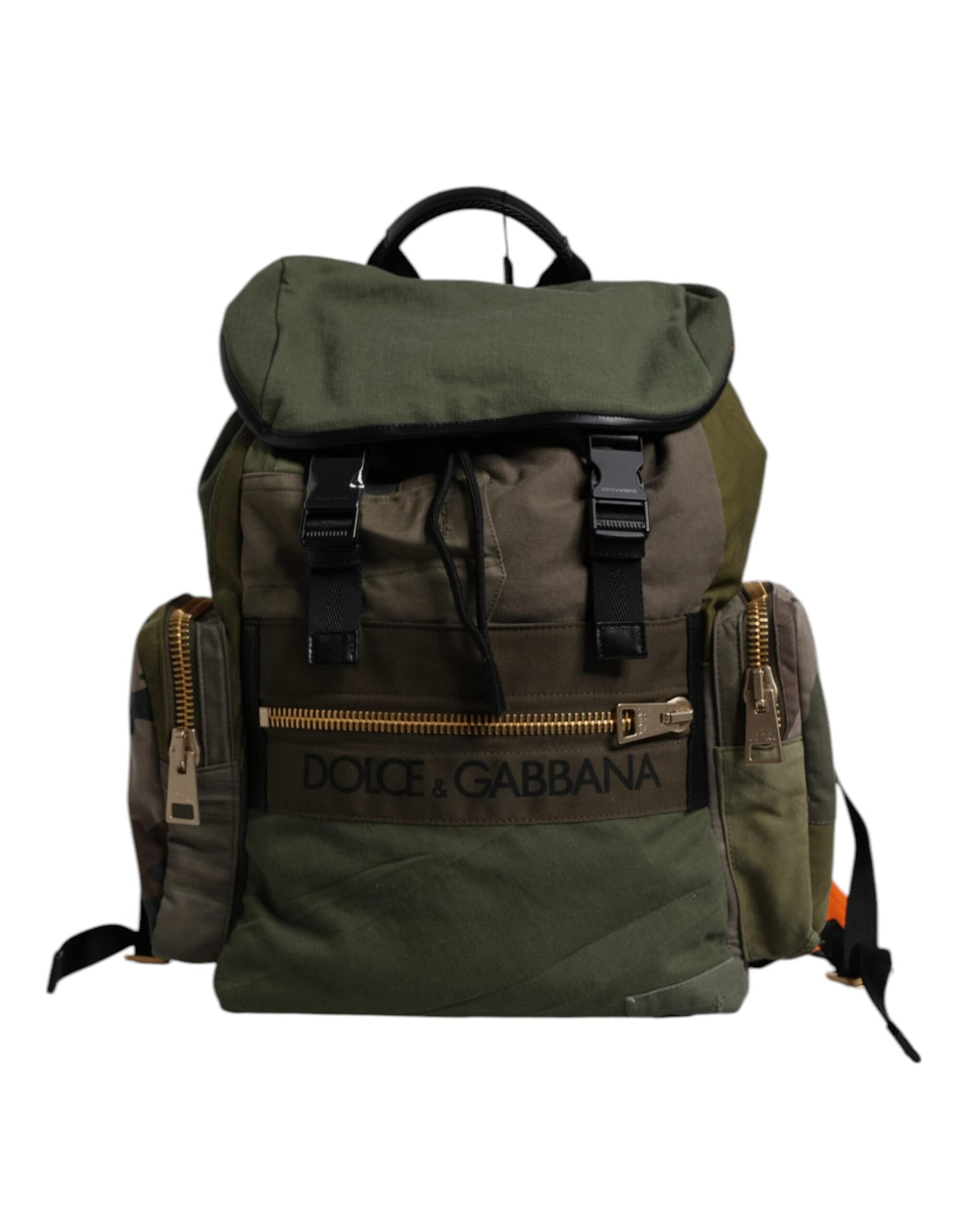 Dolce & Gabbana Military Green Patchwork Travel Backpack Bag - Image 2