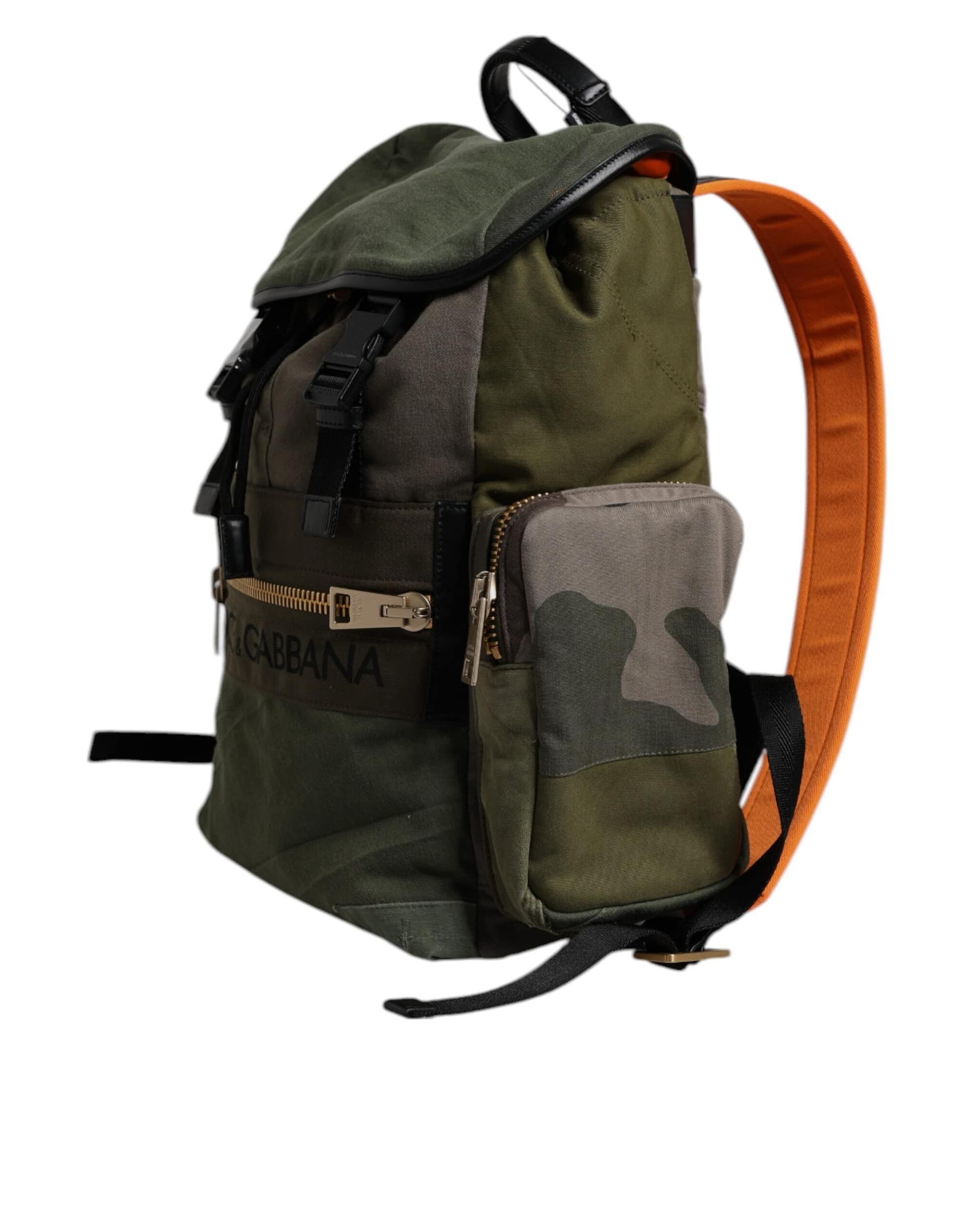 Dolce & Gabbana Military Green Patchwork Travel Backpack Bag - Image 4