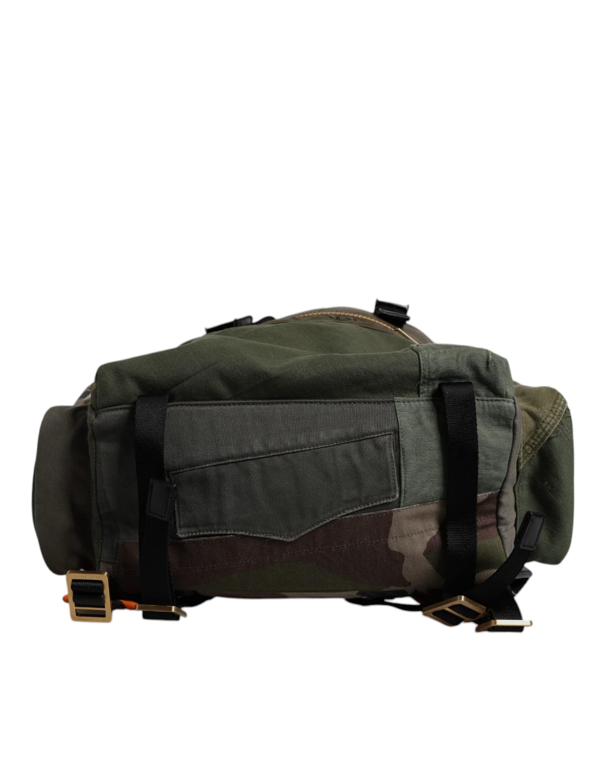 Dolce & Gabbana Military Green Patchwork Travel Backpack Bag - Image 6