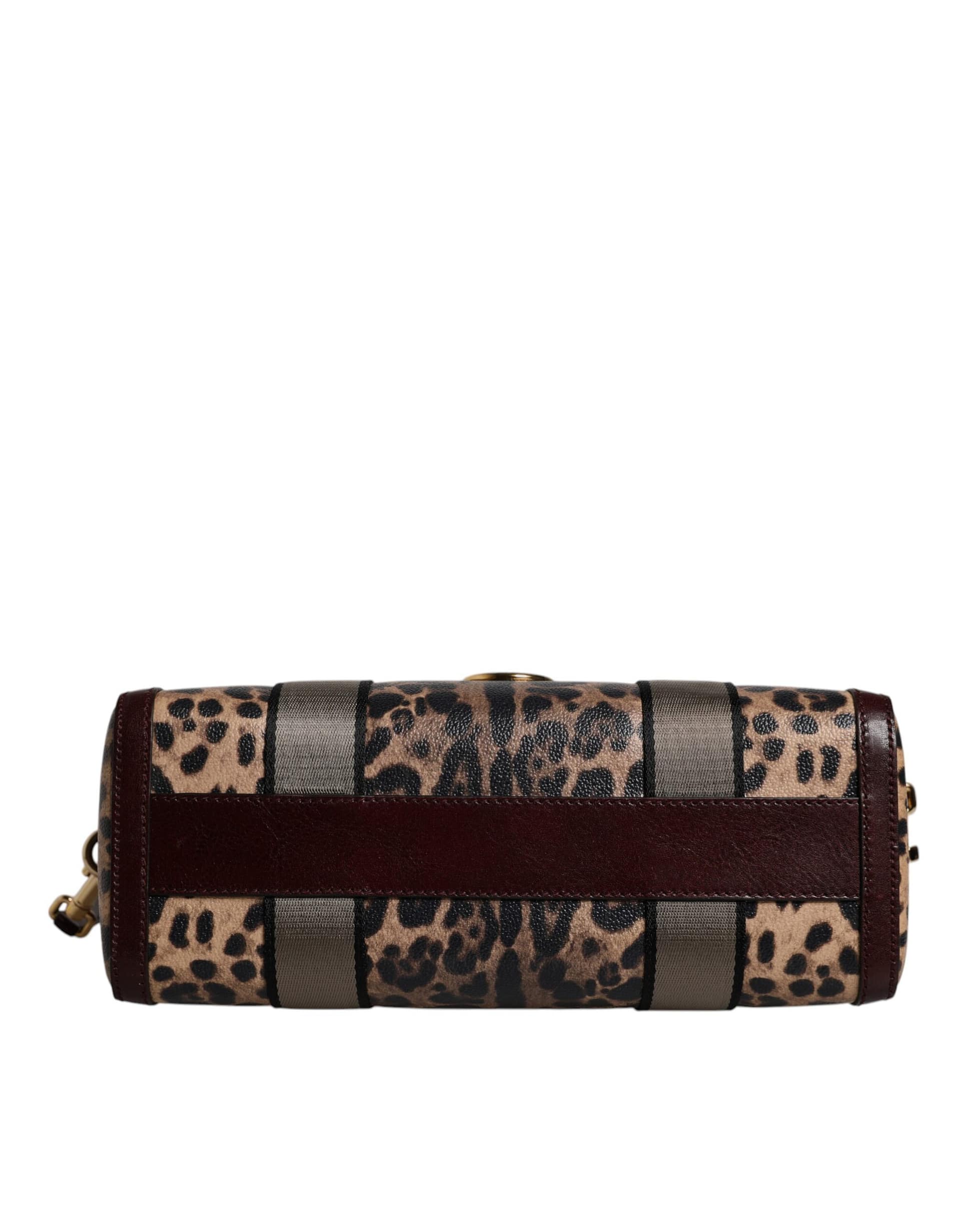 Dolce & Gabbana Brown Leopard Leather Shoulder Strap Duffle Bag - Image 7