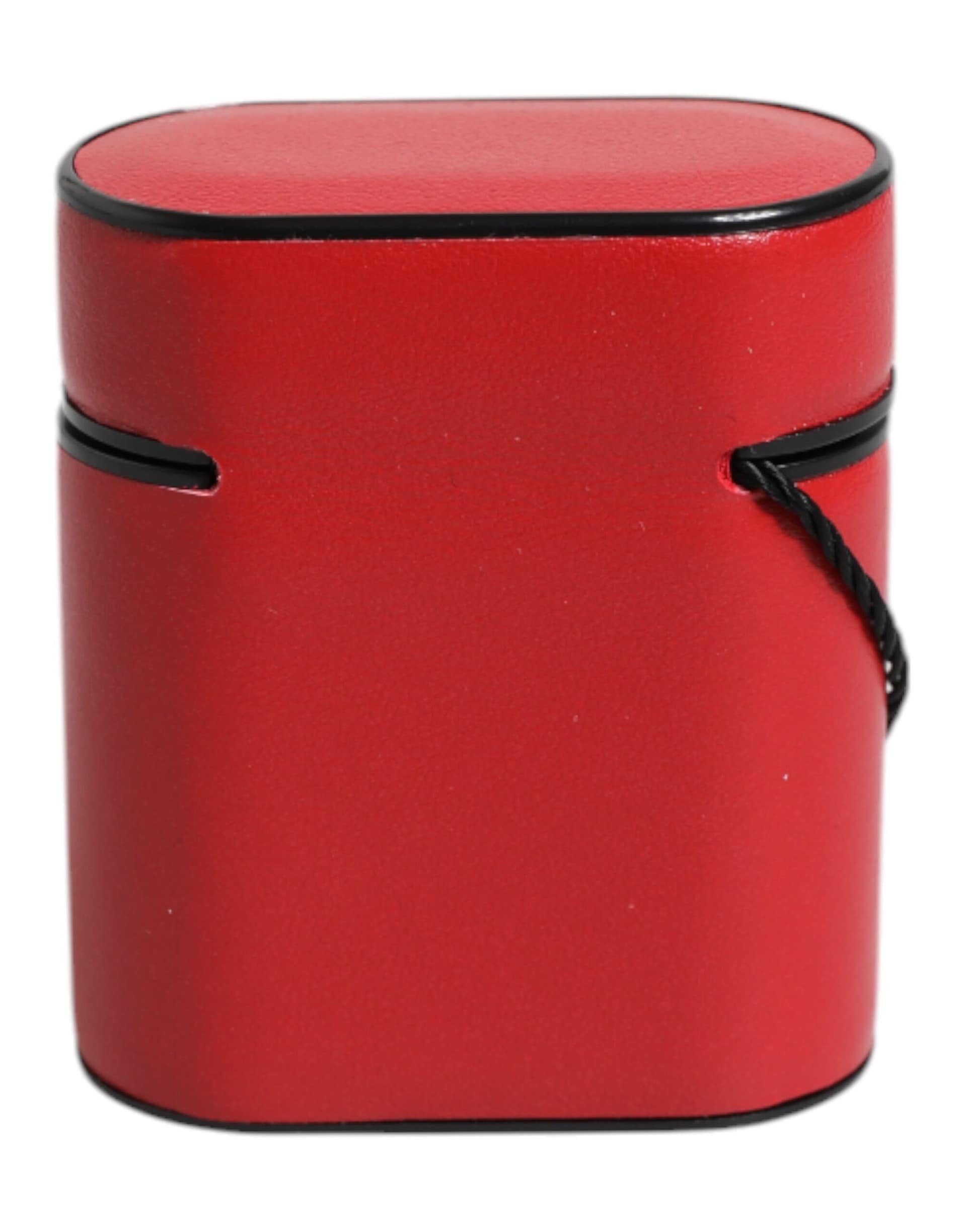 Dolce & Gabbana Red Calfskin Leather Logo Print Flip Holder Airpods Case - Image 4