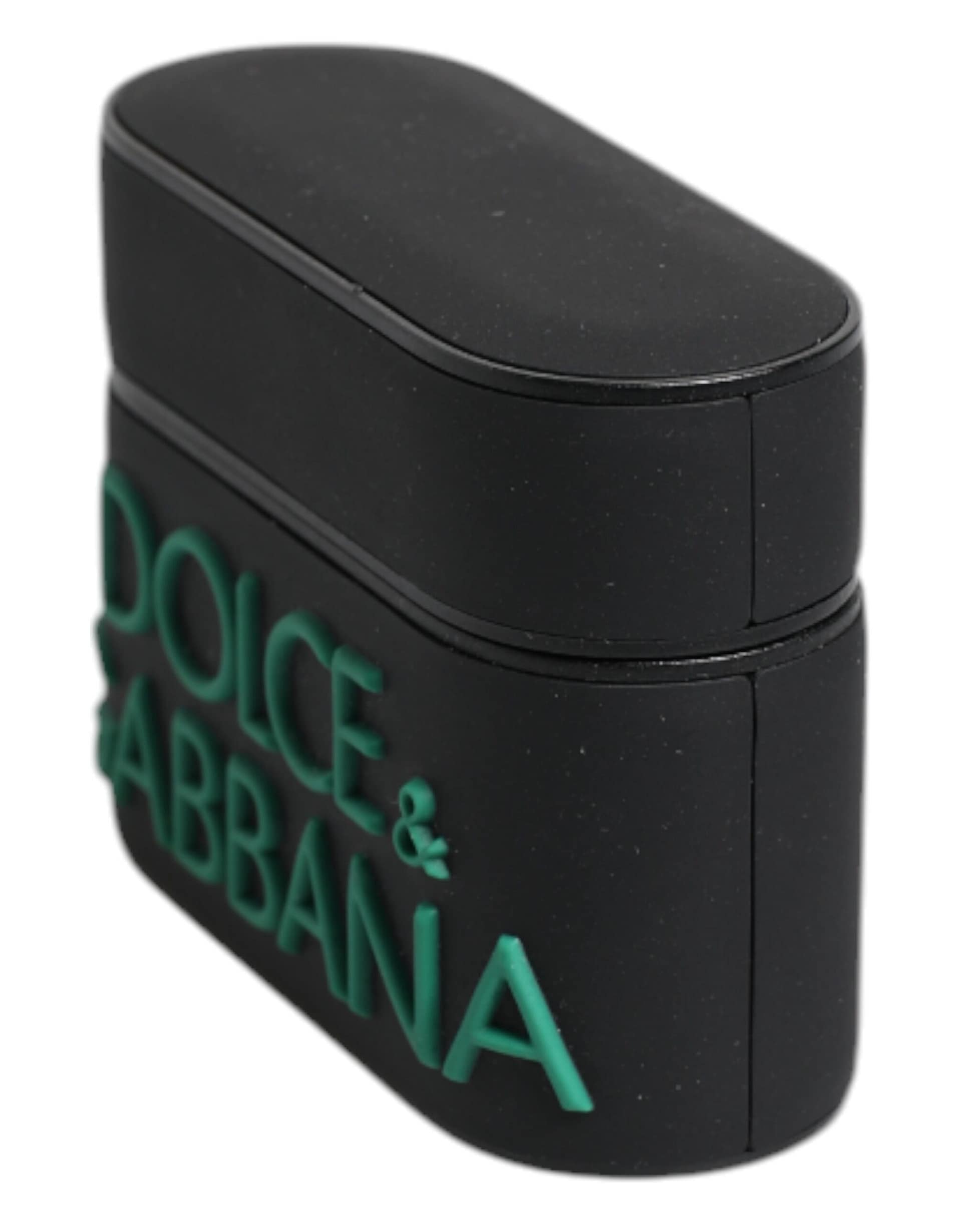 Dolce & Gabbana Black Orange Silicone Embossed Logo Airpods Case - Image 3