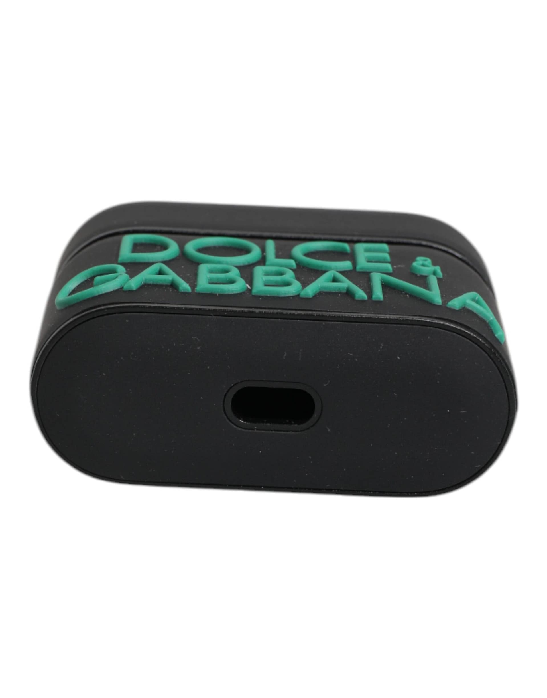 Dolce & Gabbana Black Orange Silicone Embossed Logo Airpods Case - Image 5