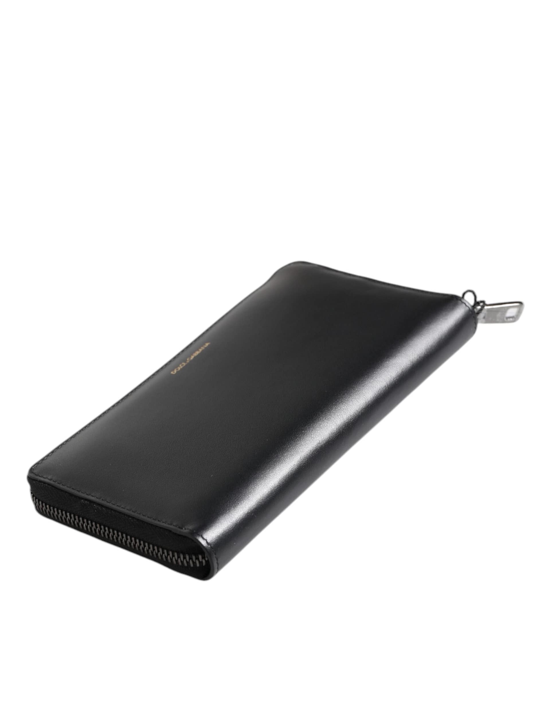 Dolce & Gabbana Black Blue Exotic Leather Embossed Continental Wallet - Image 6