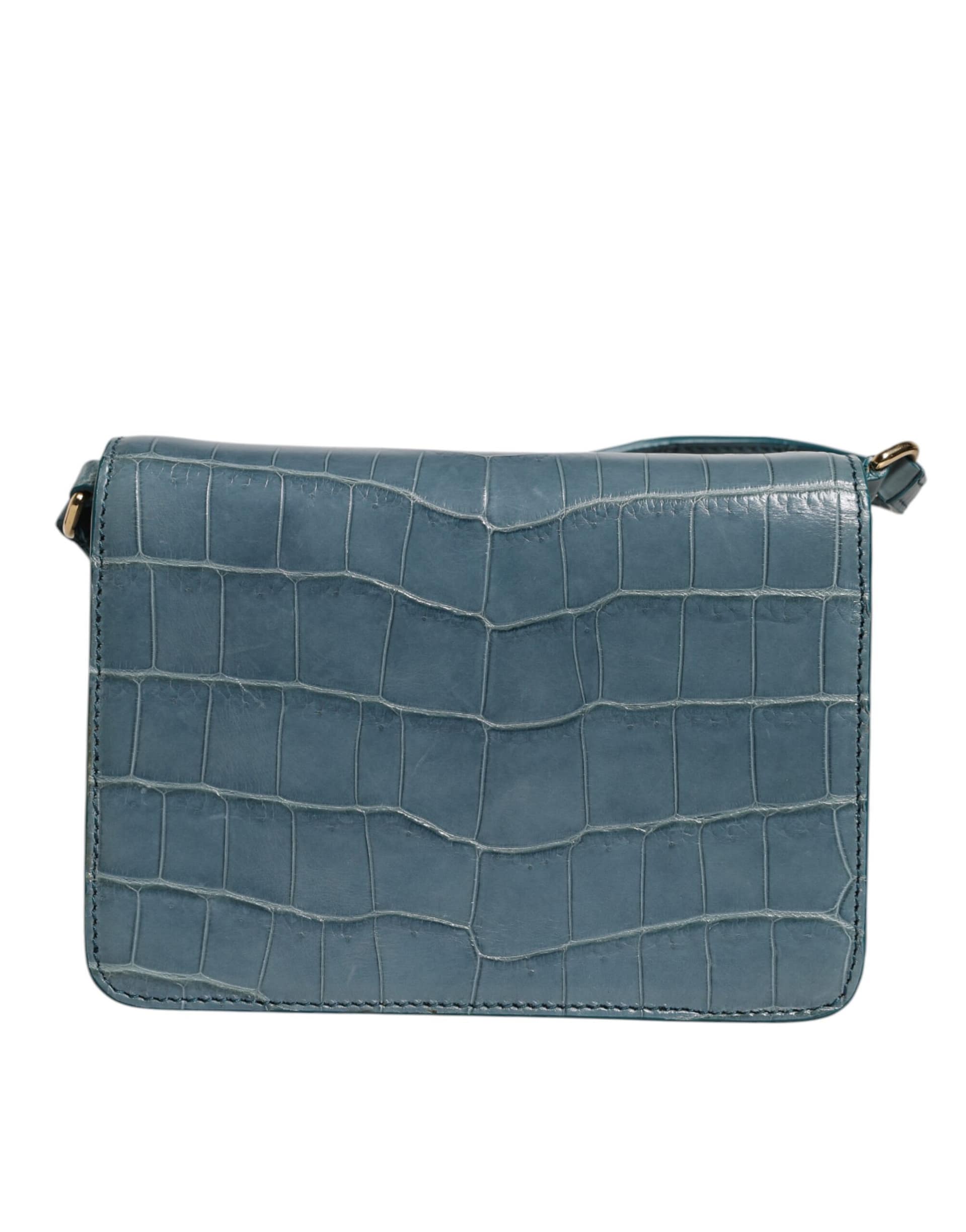 Dolce & Gabbana Green Exotic Leather DG Plaque Crossbody Mini Bag - Image 5