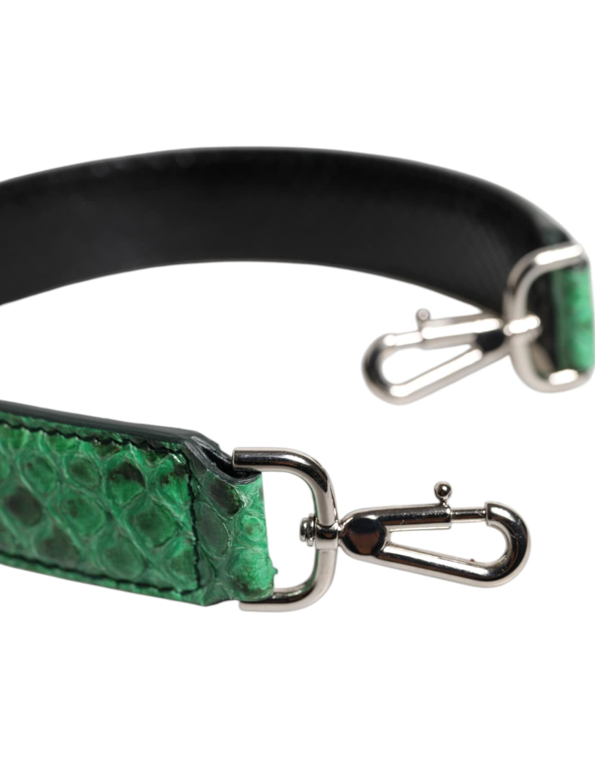 Dolce & Gabbana Black Green Exotic Leather Bag Shoulder Strap - Image 5