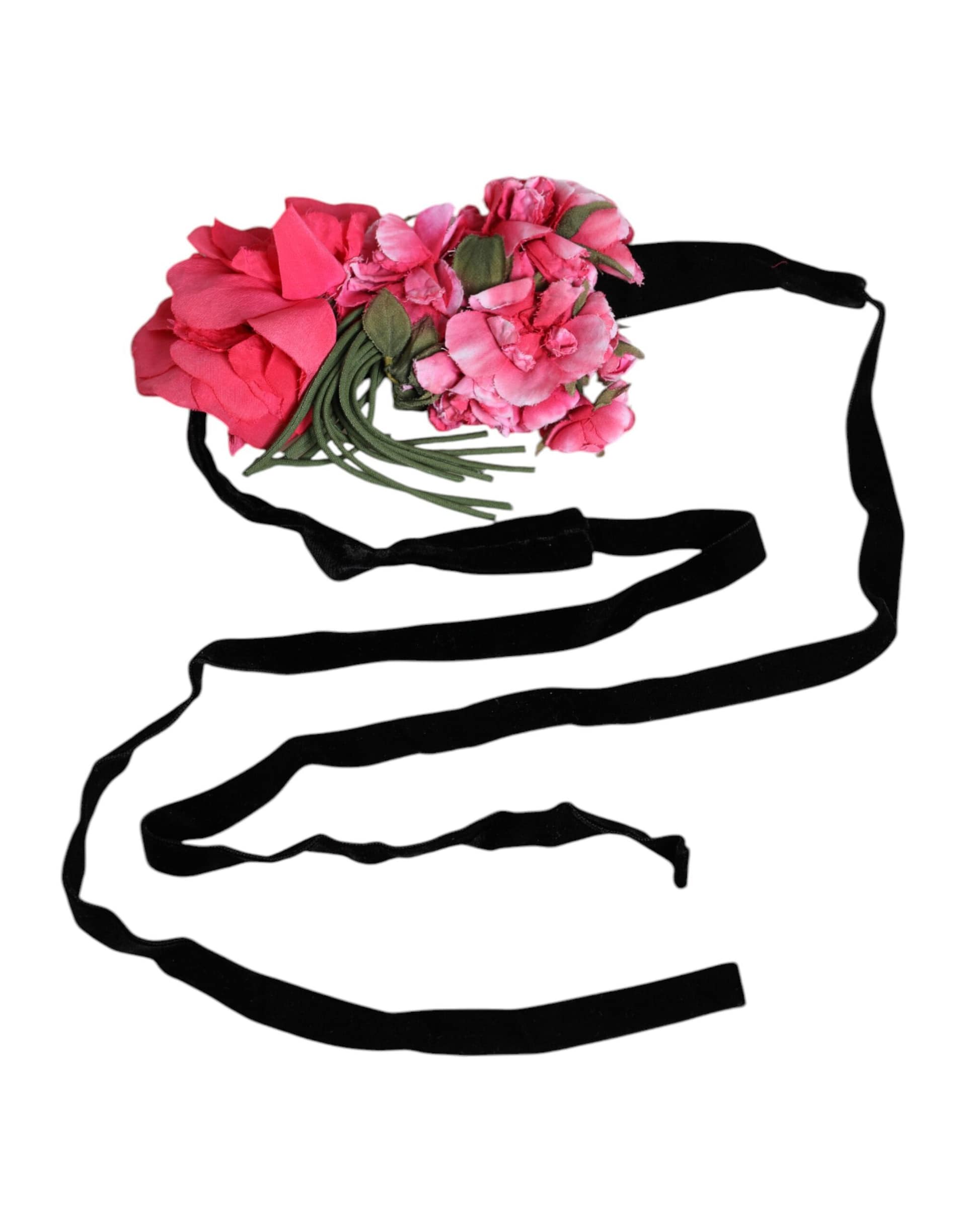 Dolce & Gabbana Multicolor Floral Applique Detail Tie Belt - Image 5