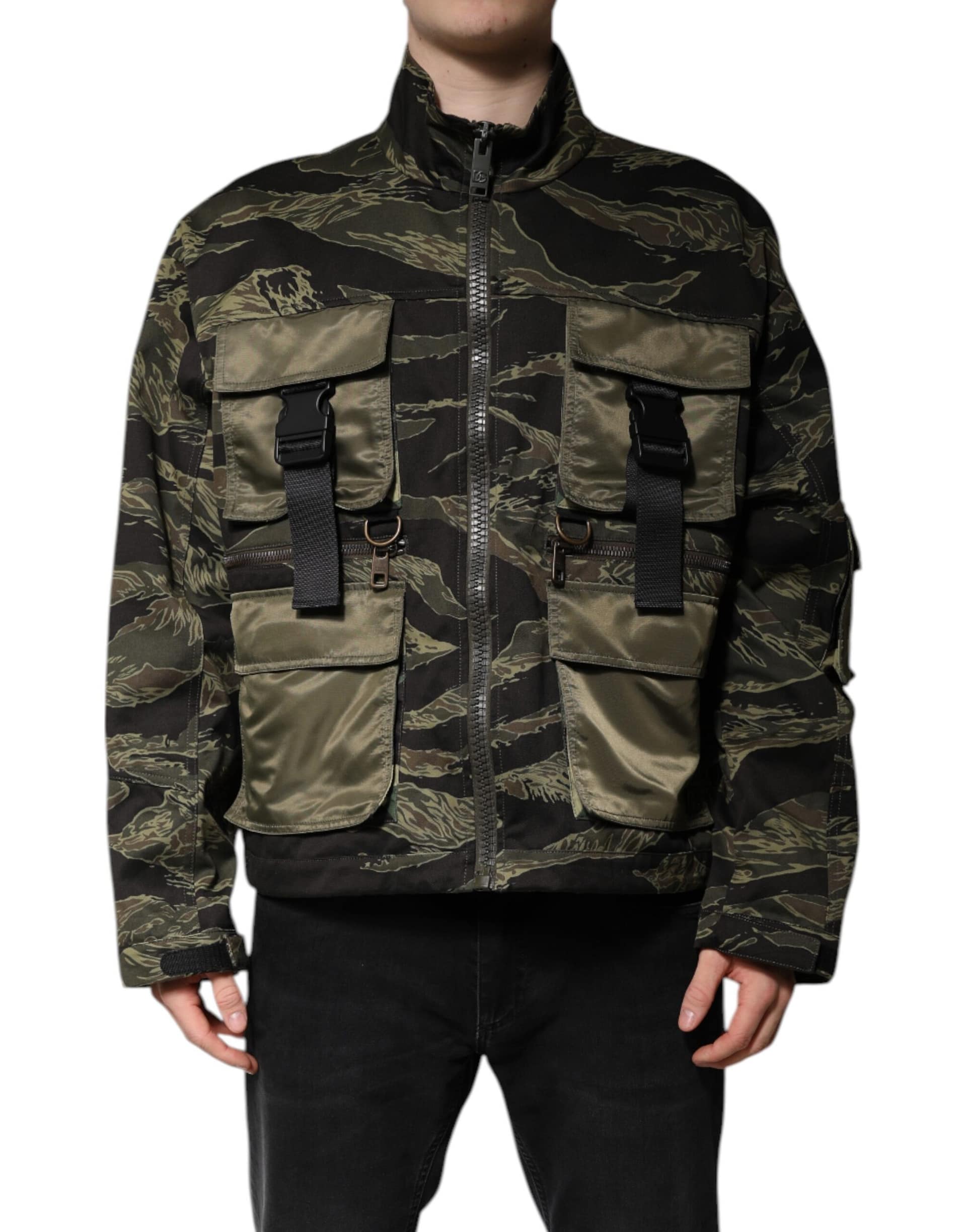 Dolce & Gabbana Multicolor Camouflage Cotton Bomber Jacket - Image 2