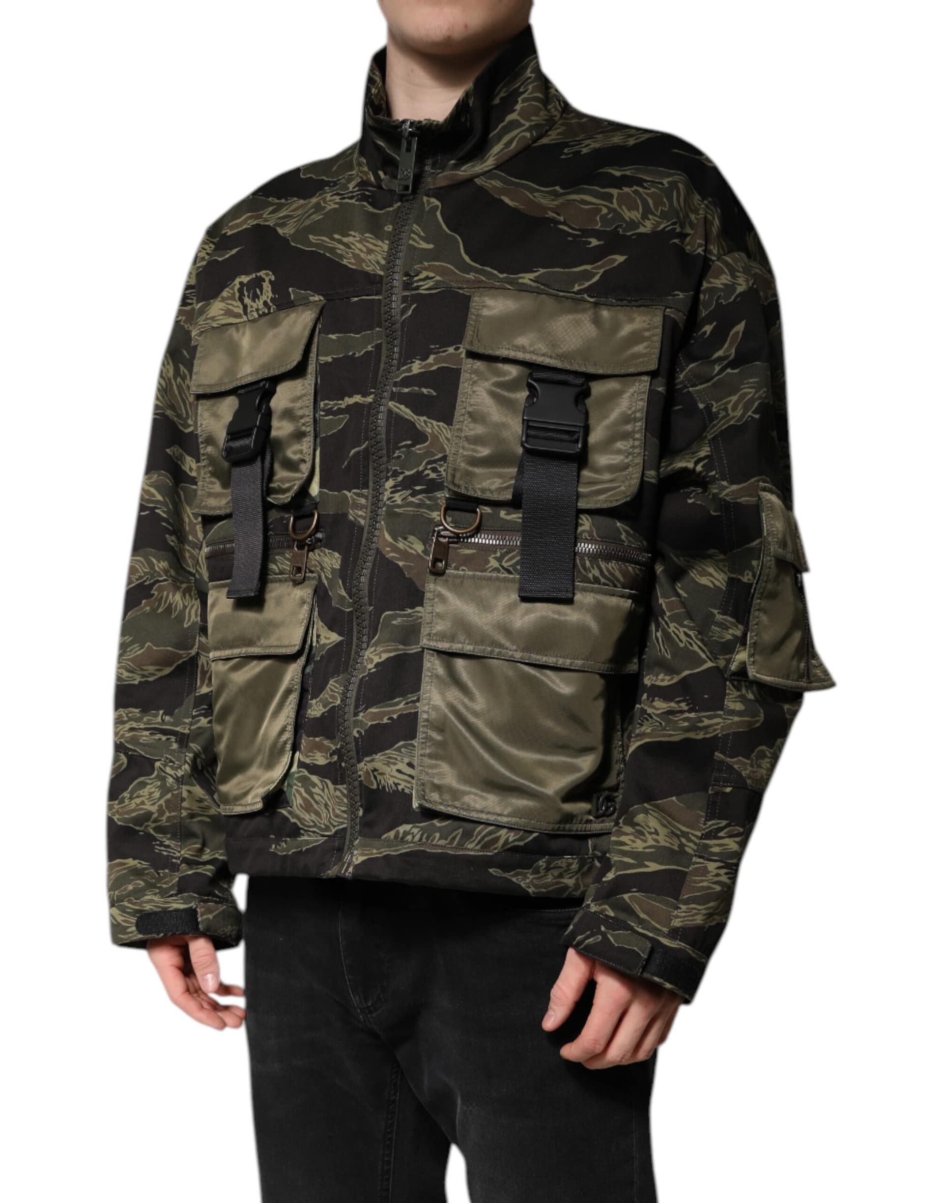 Dolce & Gabbana Multicolor Camouflage Cotton Bomber Jacket - Image 3