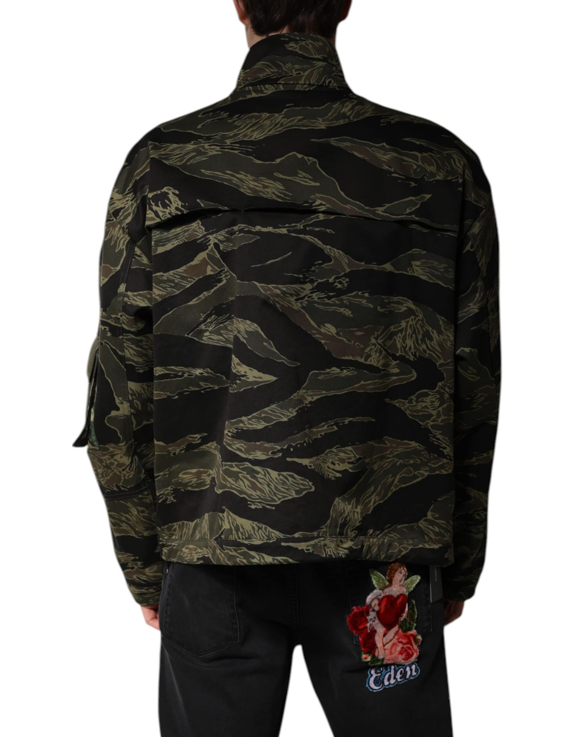 Dolce & Gabbana Multicolor Camouflage Cotton Bomber Jacket - Image 4